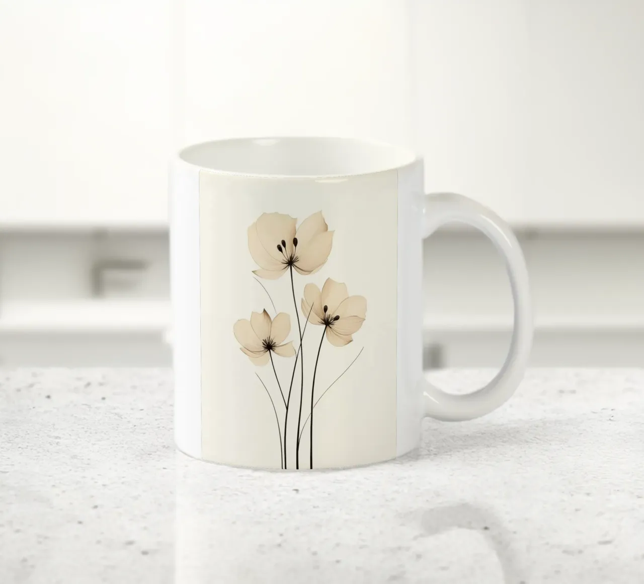 Fiori beige tazza in ceramica da Imagine
