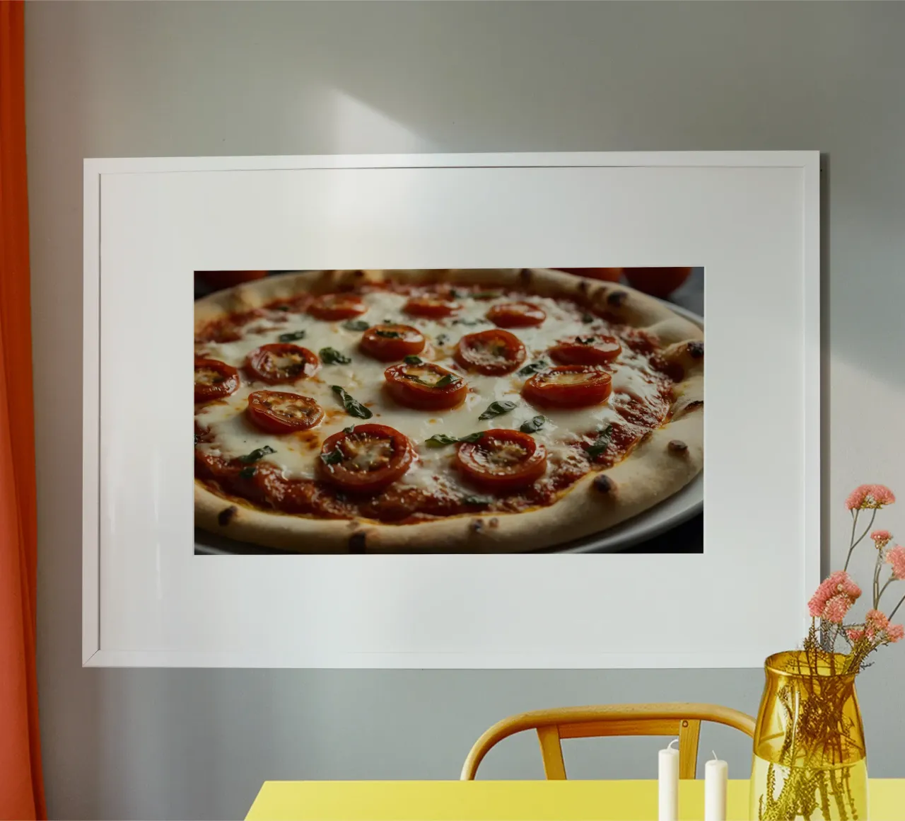 Deliziosa pizza fatta in casa con mozzarella e pomodori carta hahnemühle da DesignDoodle
