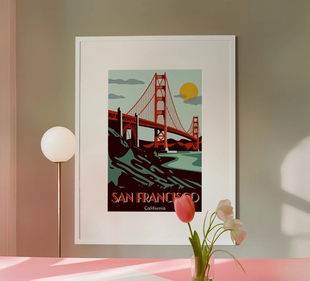 San Francisco Golden Gate | Vintage California Poster Art poster de Une Affaire de Filles