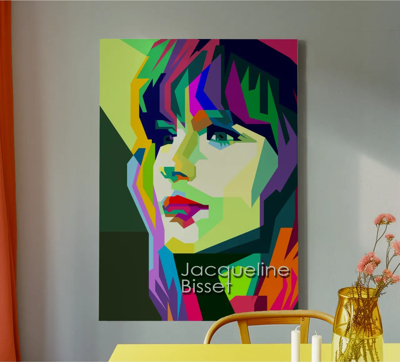 Jacqueline Bisset 60s Attrice WPAP Trending Now tela con Cornice a cassetta da Artkreator