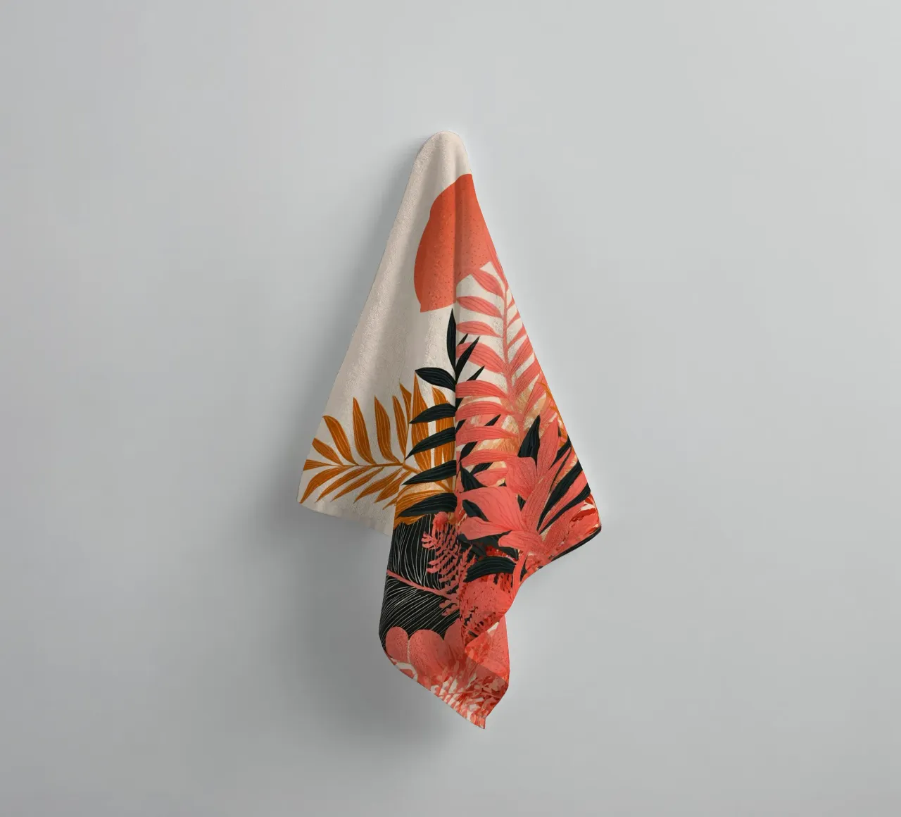 Terracotta Botanical towel by Gypsy Galleria