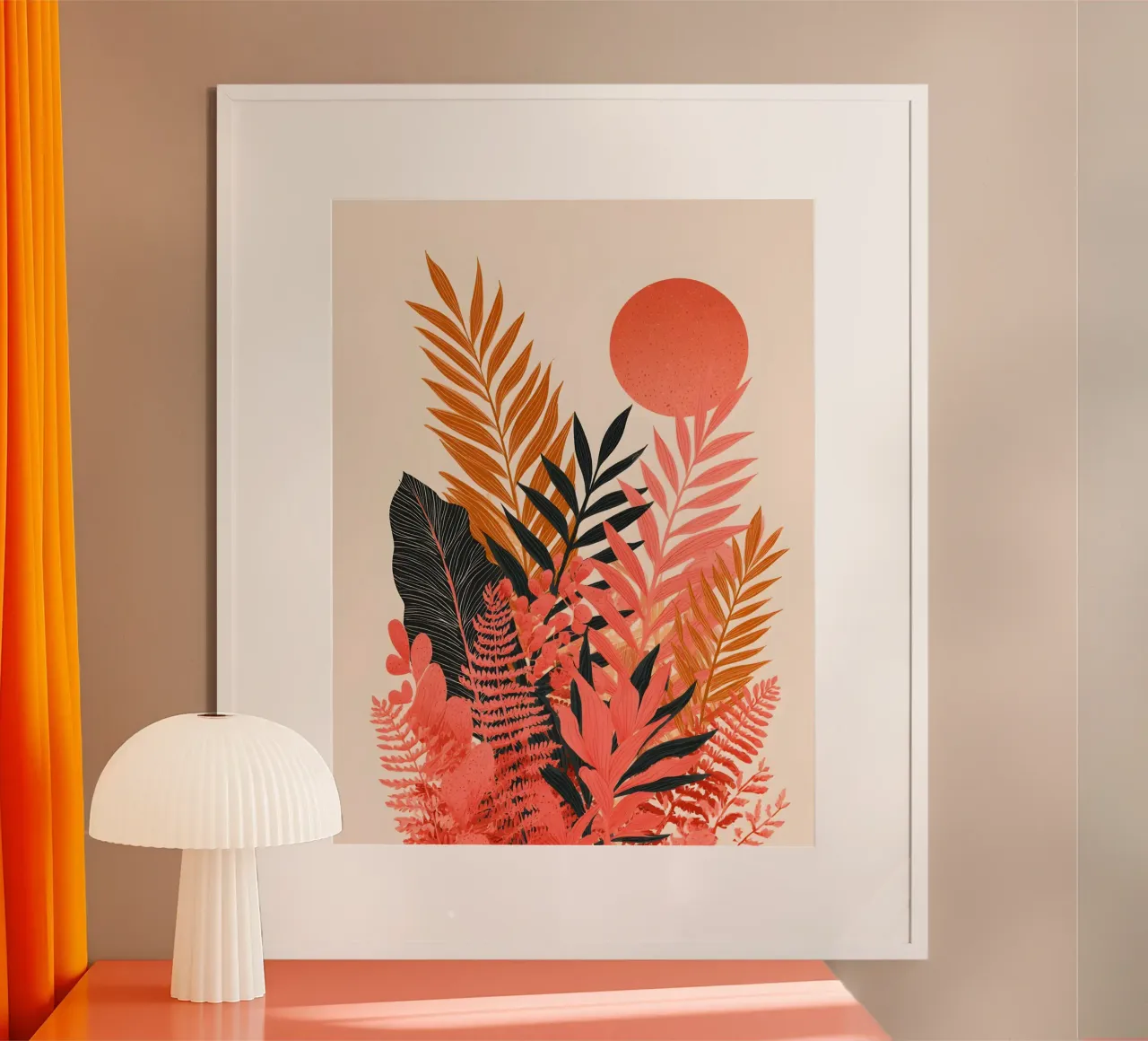 Terracotta Botanical poster con telaio in legno da Gypsy Galleria