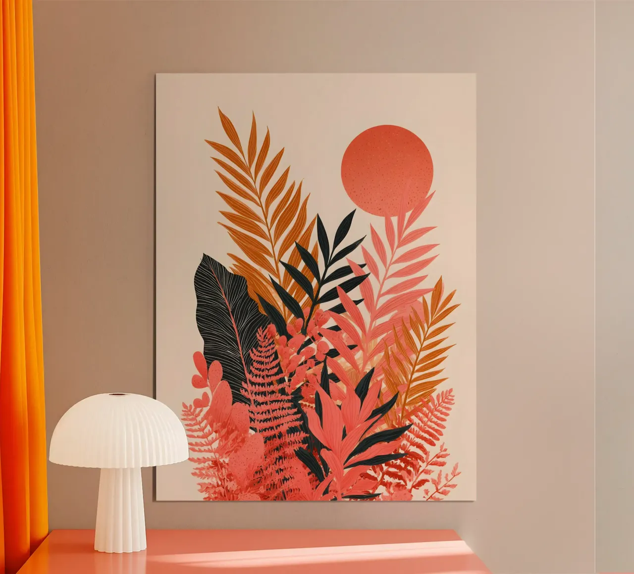 Terracotta Botanical poster con telaio in legno da Gypsy Galleria