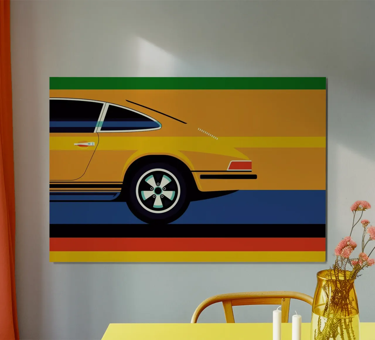 Porsche Back poster con telaio in legno da Bo Lundberg