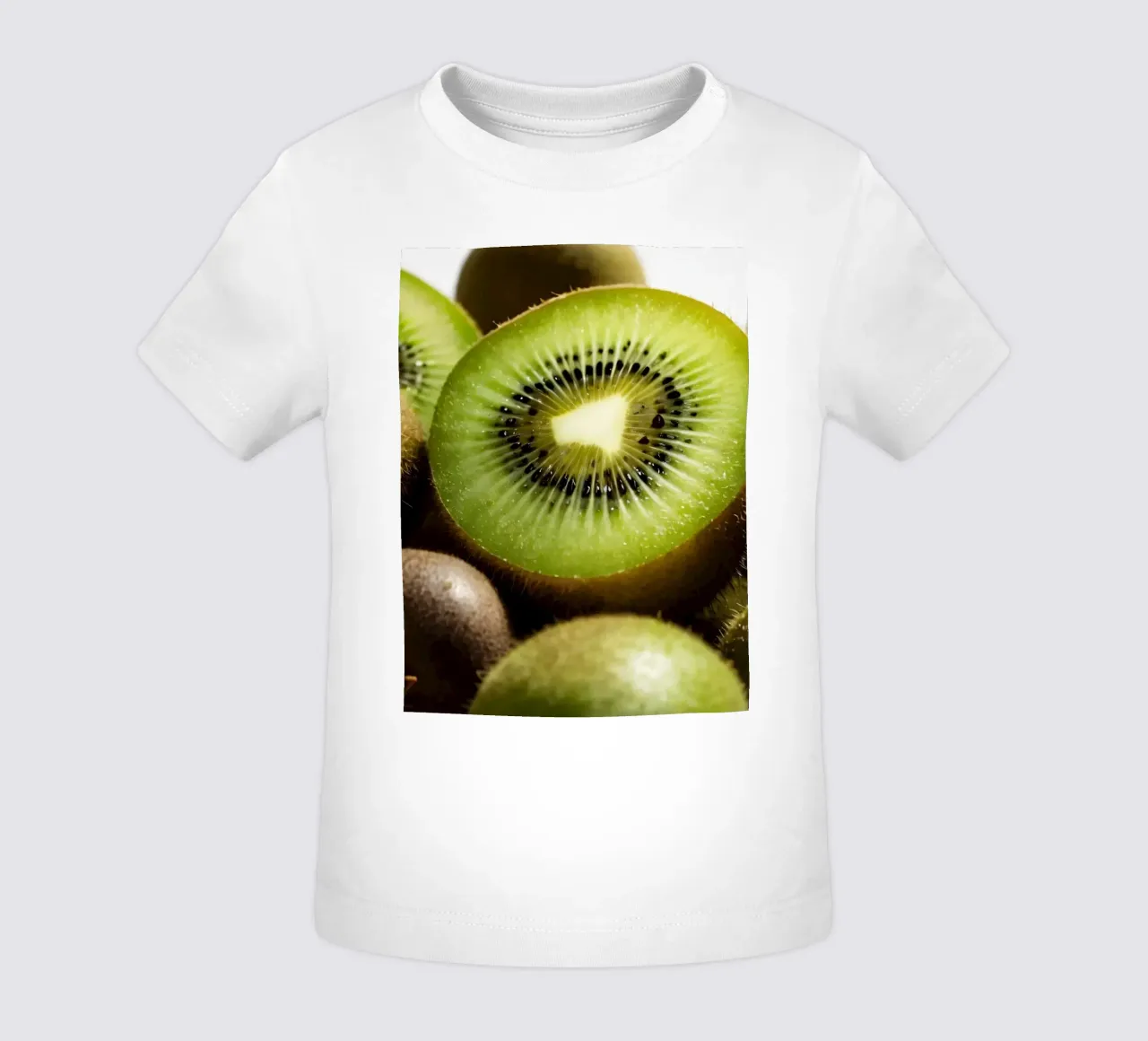 Kiwi freschi tagliati a fette e disposti con frutti interi maglietta neonato da DesignDoodle