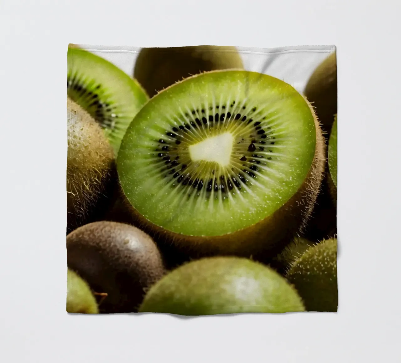 Kiwi freschi tagliati a fette e disposti con frutti interi coperta in pile da DesignDoodle