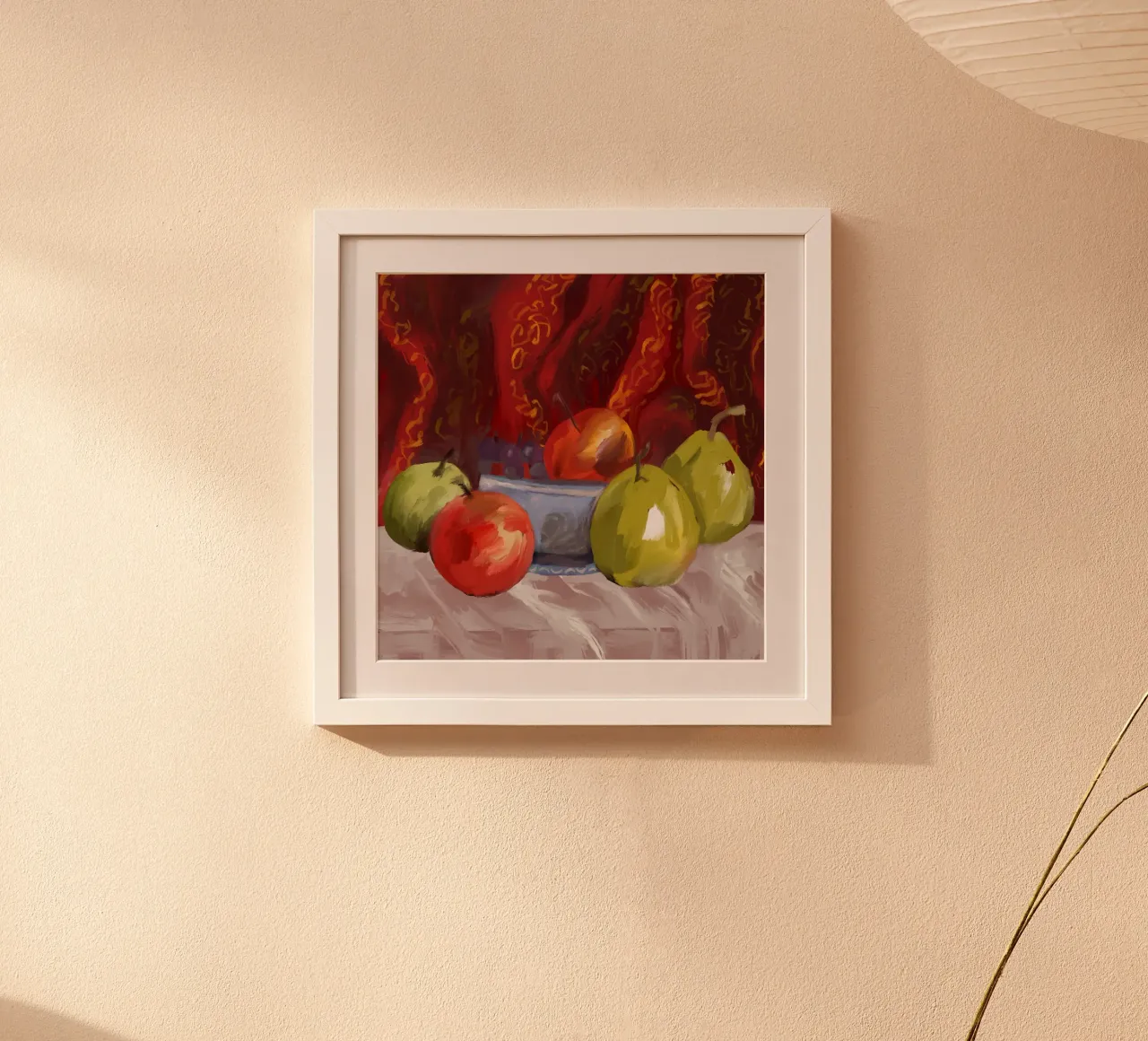 Vibrant Fruit Basket Pattern in Rich Oil Paint Texture poster con telaio in alluminio da mysteriouscoco