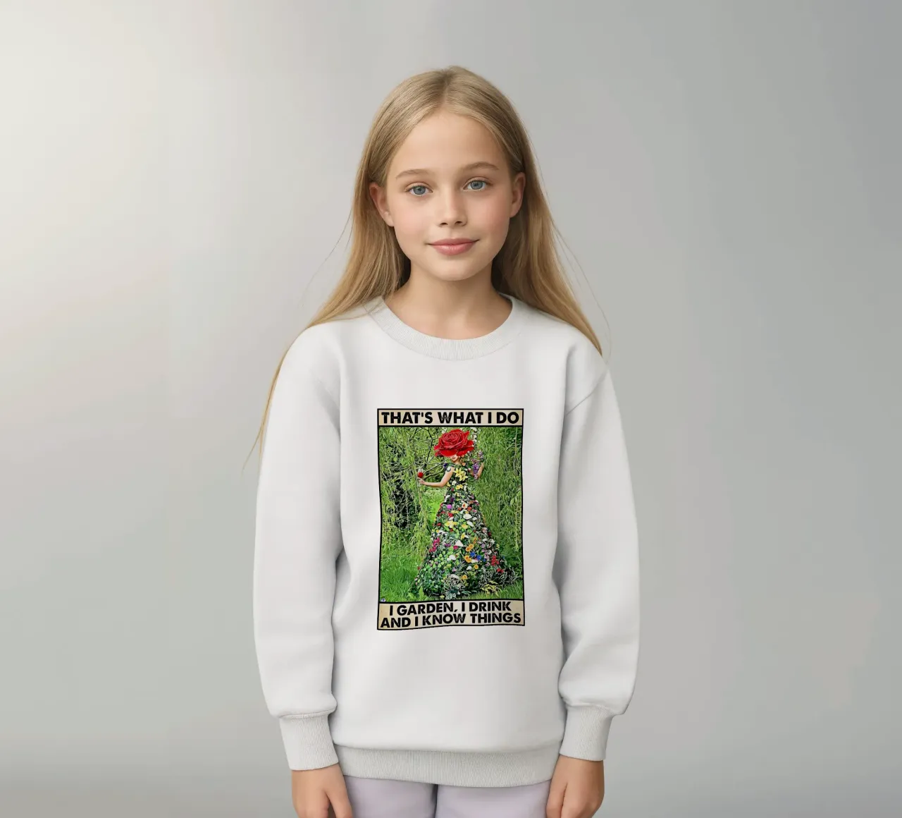 Ecco cosa faccio: faccio giardinaggio, bevo e so tutto. felpa bambino da Aaronshop