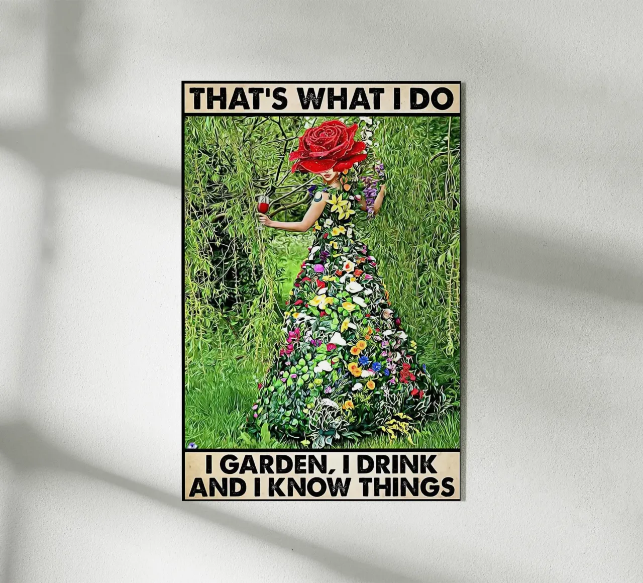 Ecco cosa faccio: faccio giardinaggio, bevo e so tutto. plexiglass da Aaronshop