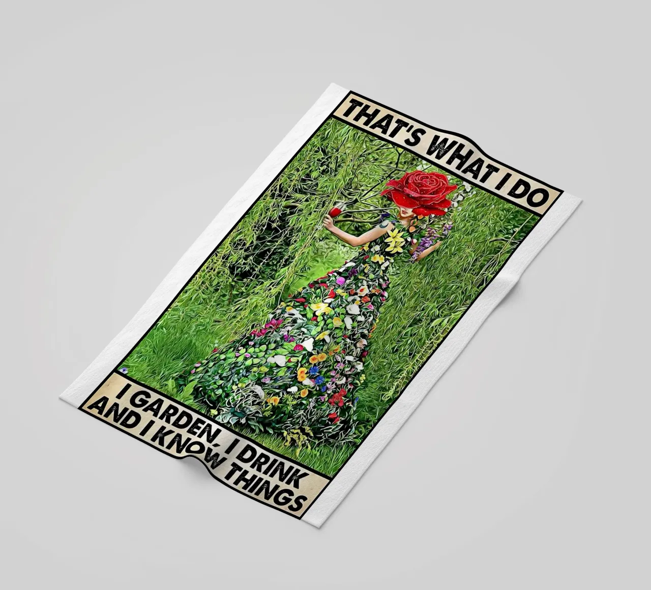 Ecco cosa faccio: faccio giardinaggio, bevo e so tutto. telo mare da Aaronshop