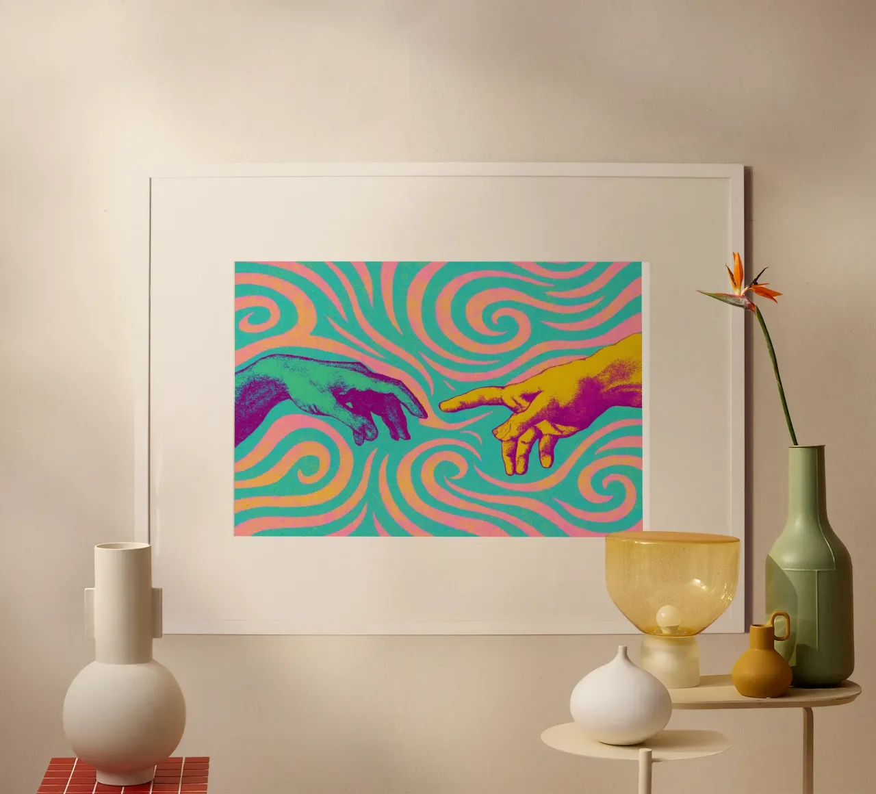 The Touch (Neon Masters Series) poster con telaio in alluminio da treechild