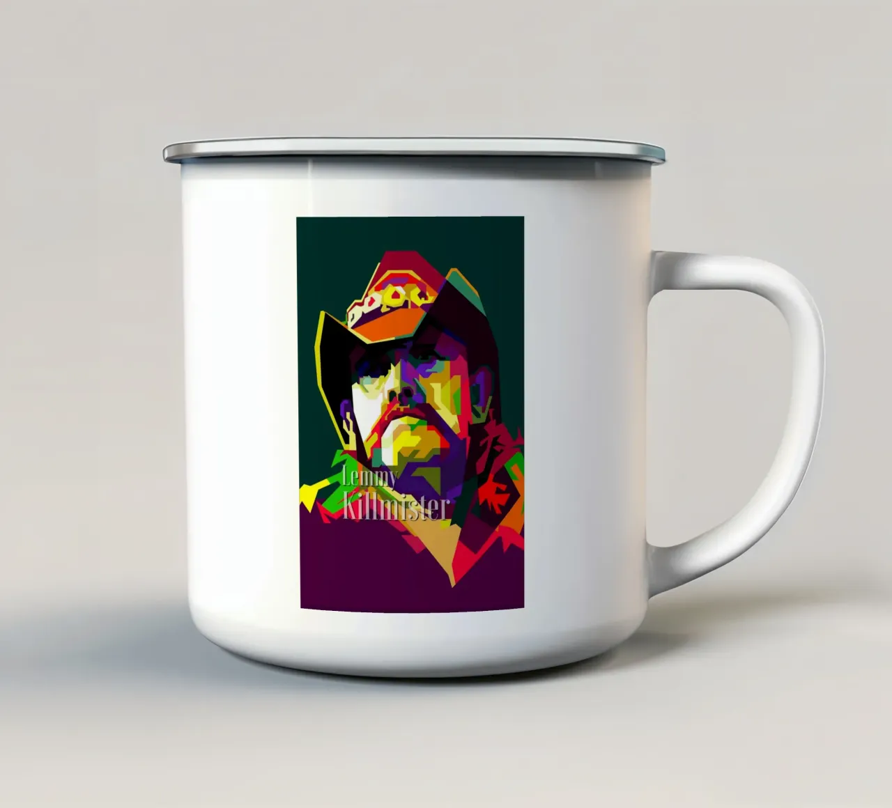 Lemmy Kilmister Testa di metallo WPAP Trending Now tazza in smalto da Artkreator