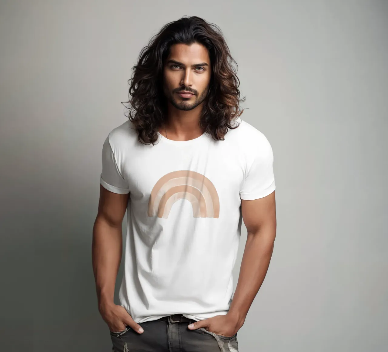 Arco iris coral suave camiseta de NouveauPrints