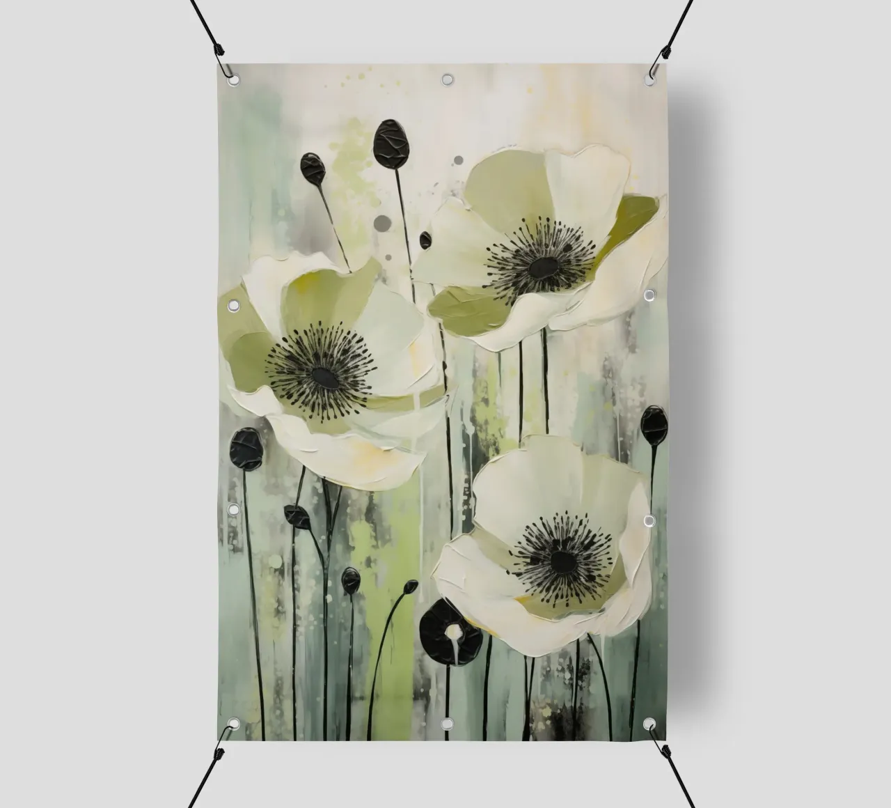 Poppies green pvc cover by Imagine