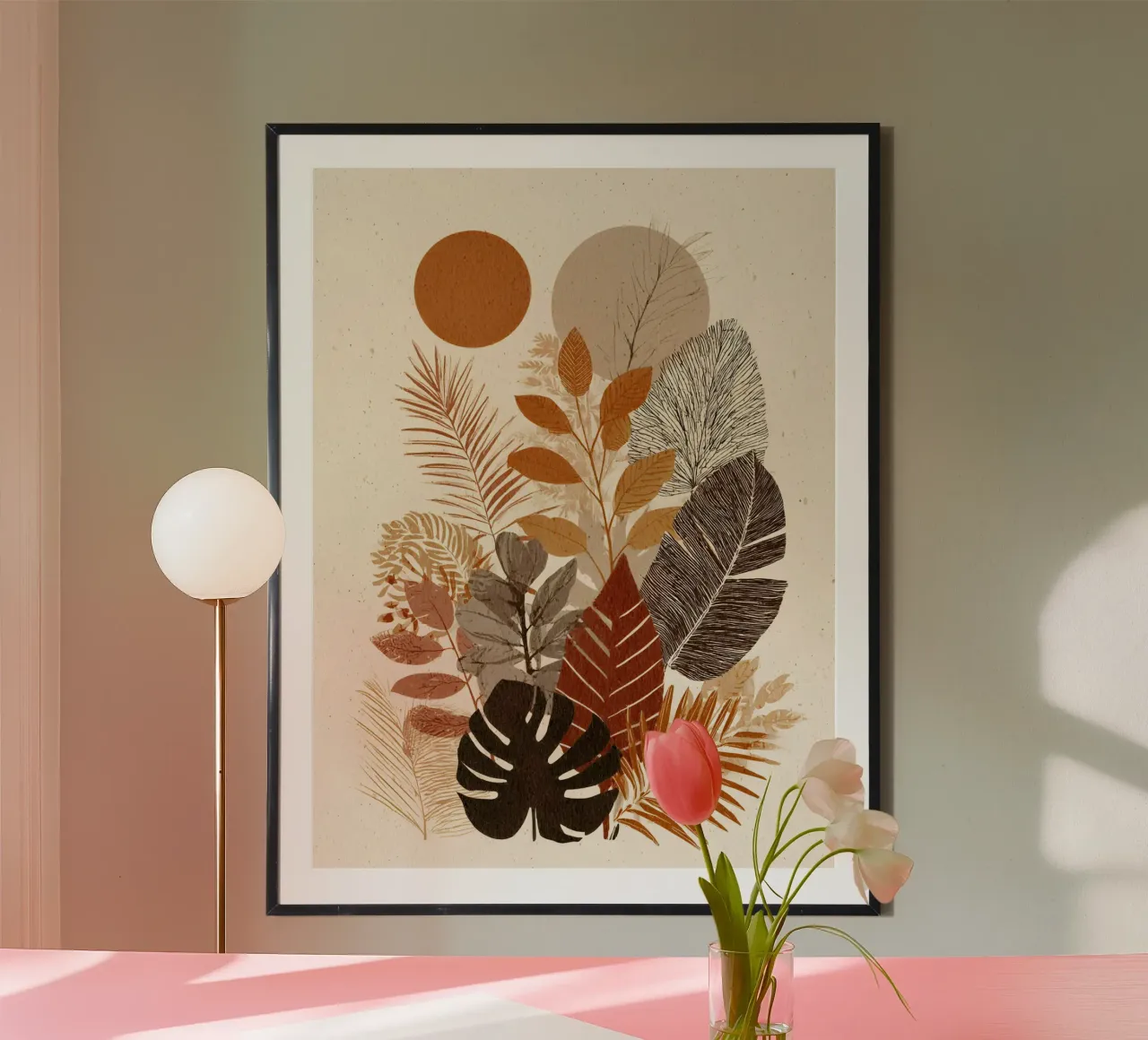 Botanical Jungle poster with wooden frame by Gypsy Galleria
