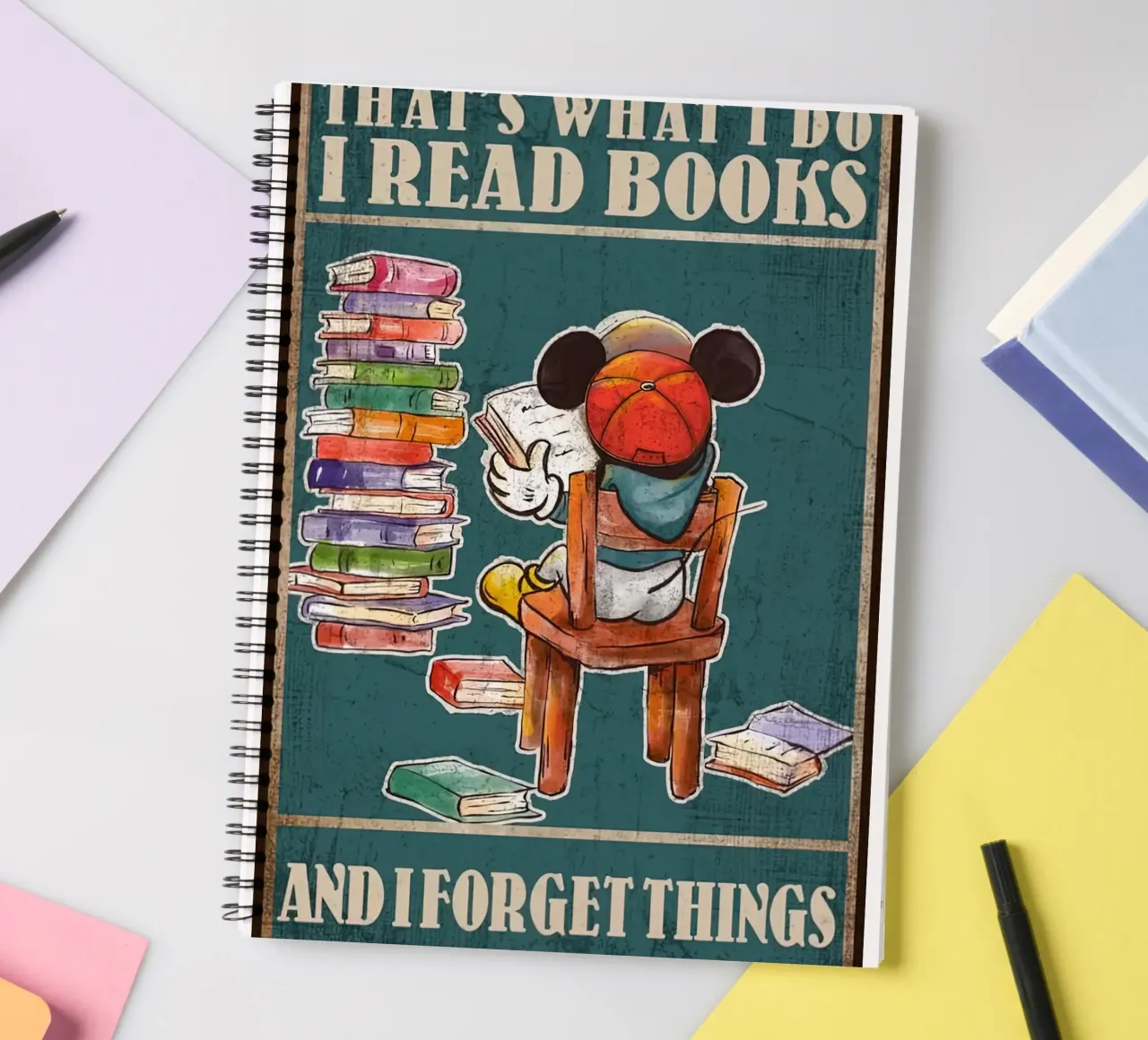 That's What I Do I Read Books and Forget Things spiral notebook by Aaronshop