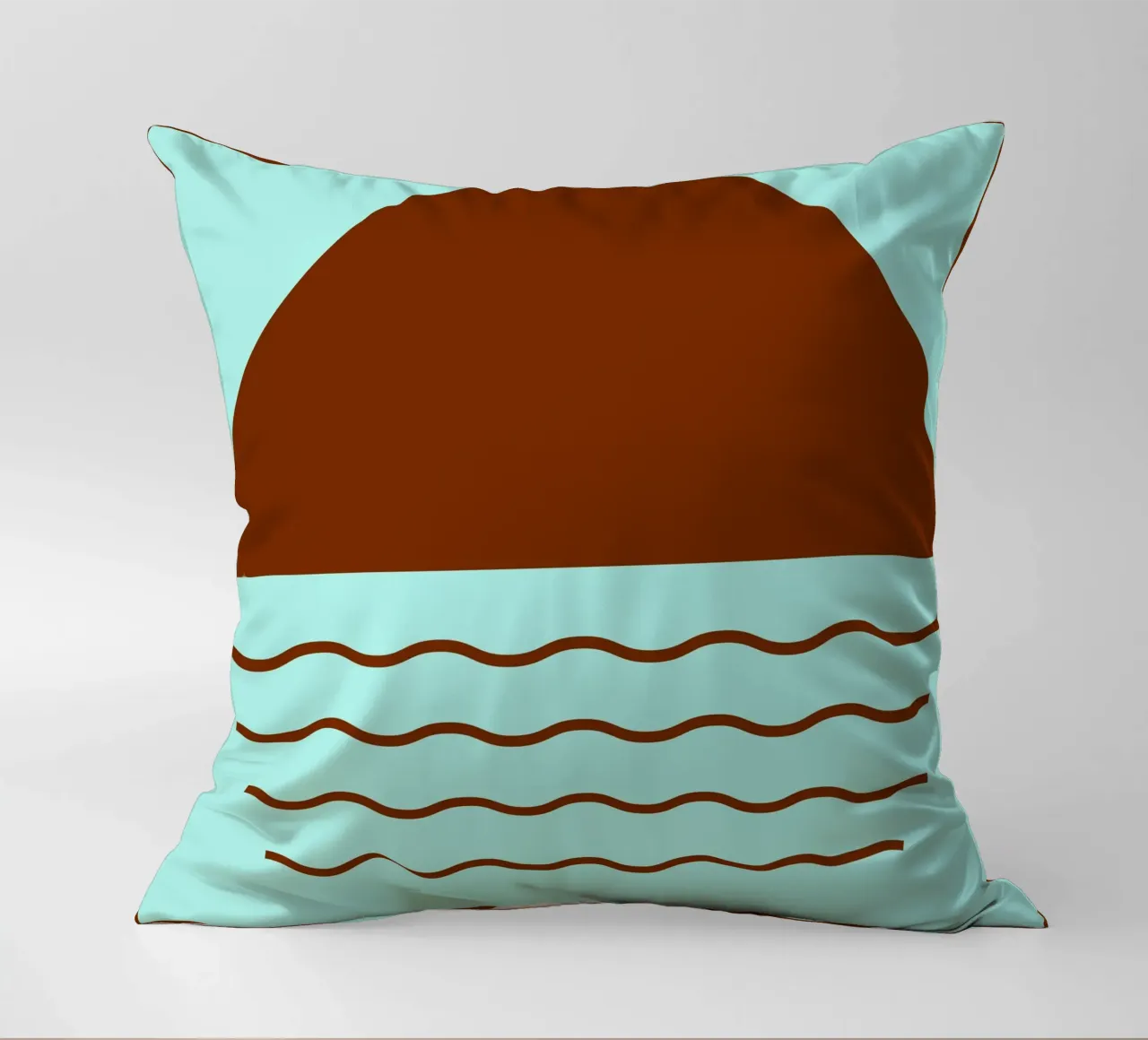 Boho Sunset Waves | Abstract Retro Art cuscino da Une Affaire de Filles