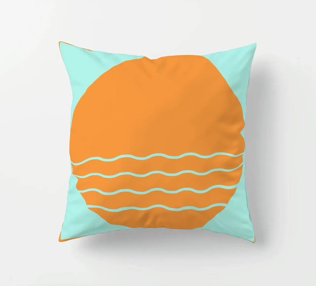 Boho Sunset Waves | Abstract Retro Art cuscino da Une Affaire de Filles