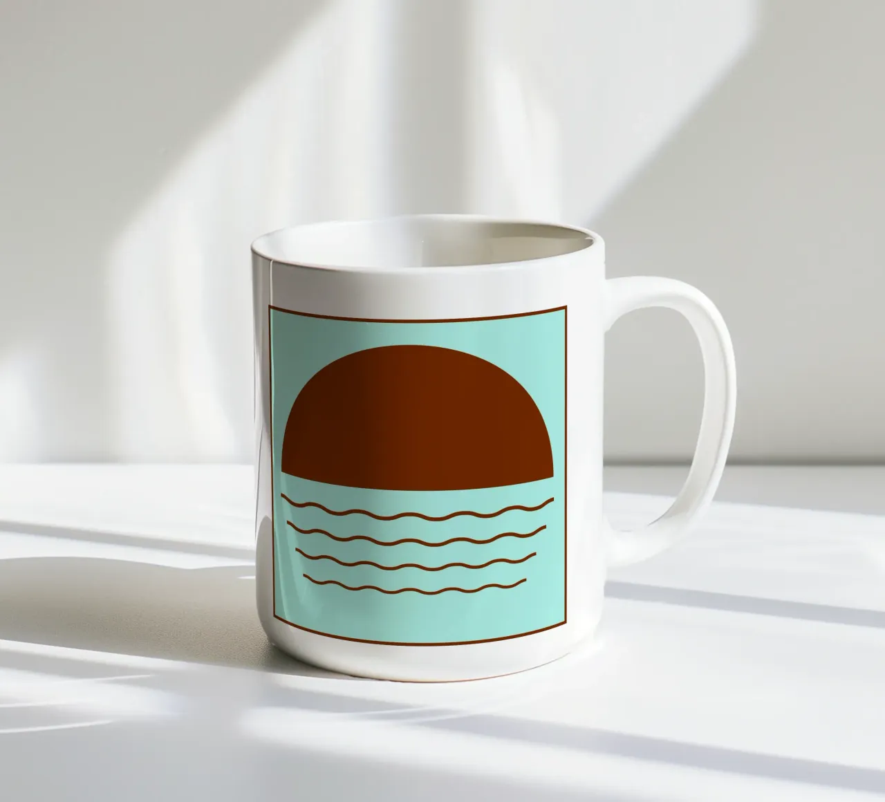 Boho Sunset Waves | Abstract Retro Art tazza in ceramica da Une Affaire de Filles