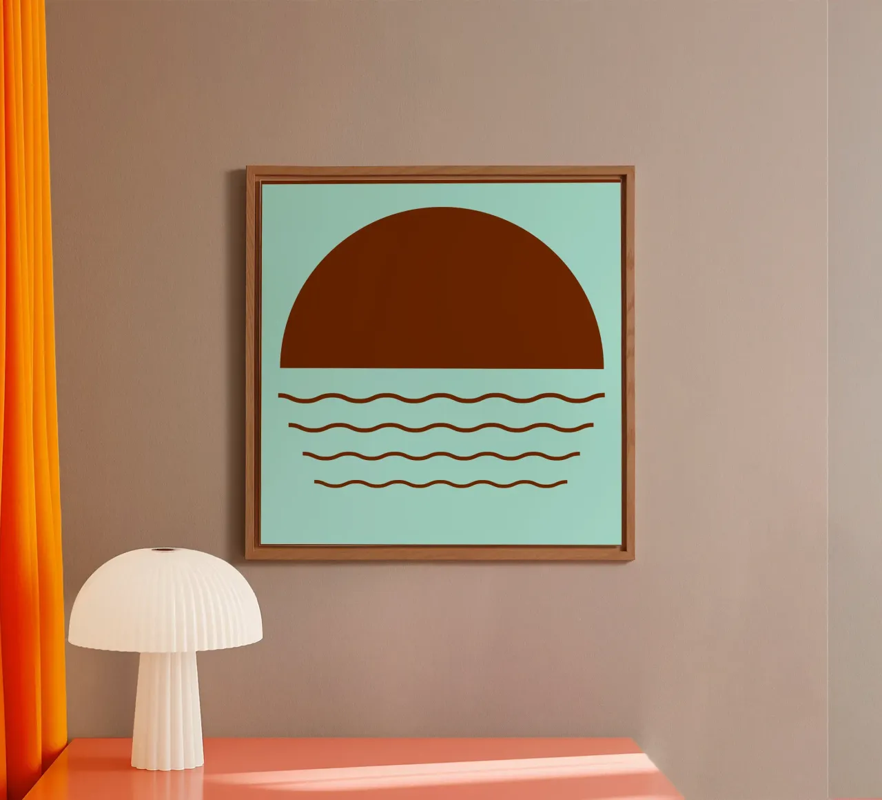 Boho Sunset Waves | Abstract Retro Art alluminio dibond da Une Affaire de Filles