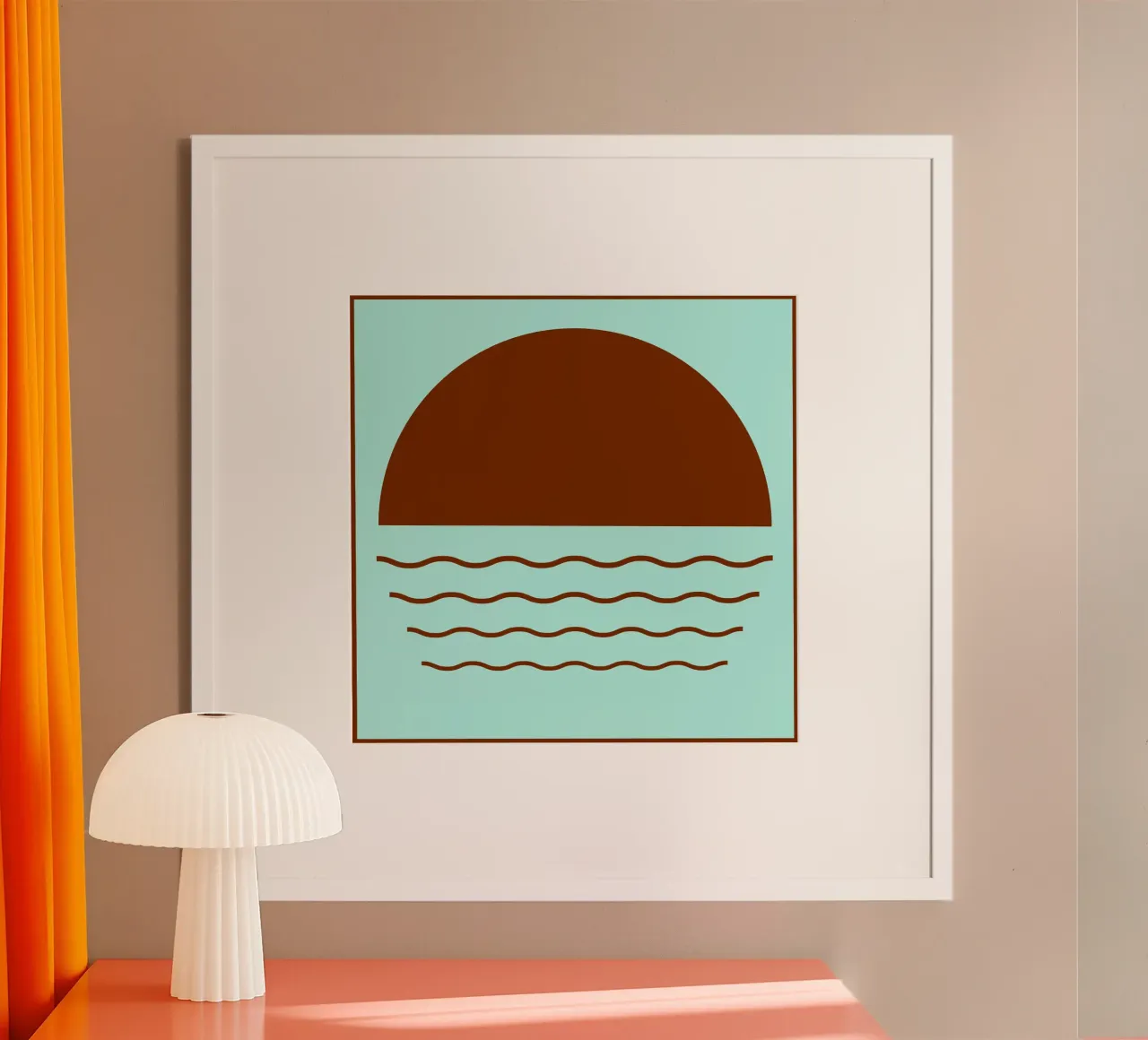 Boho Sunset Waves | Abstract Retro Art carta hahnemühle da Une Affaire de Filles