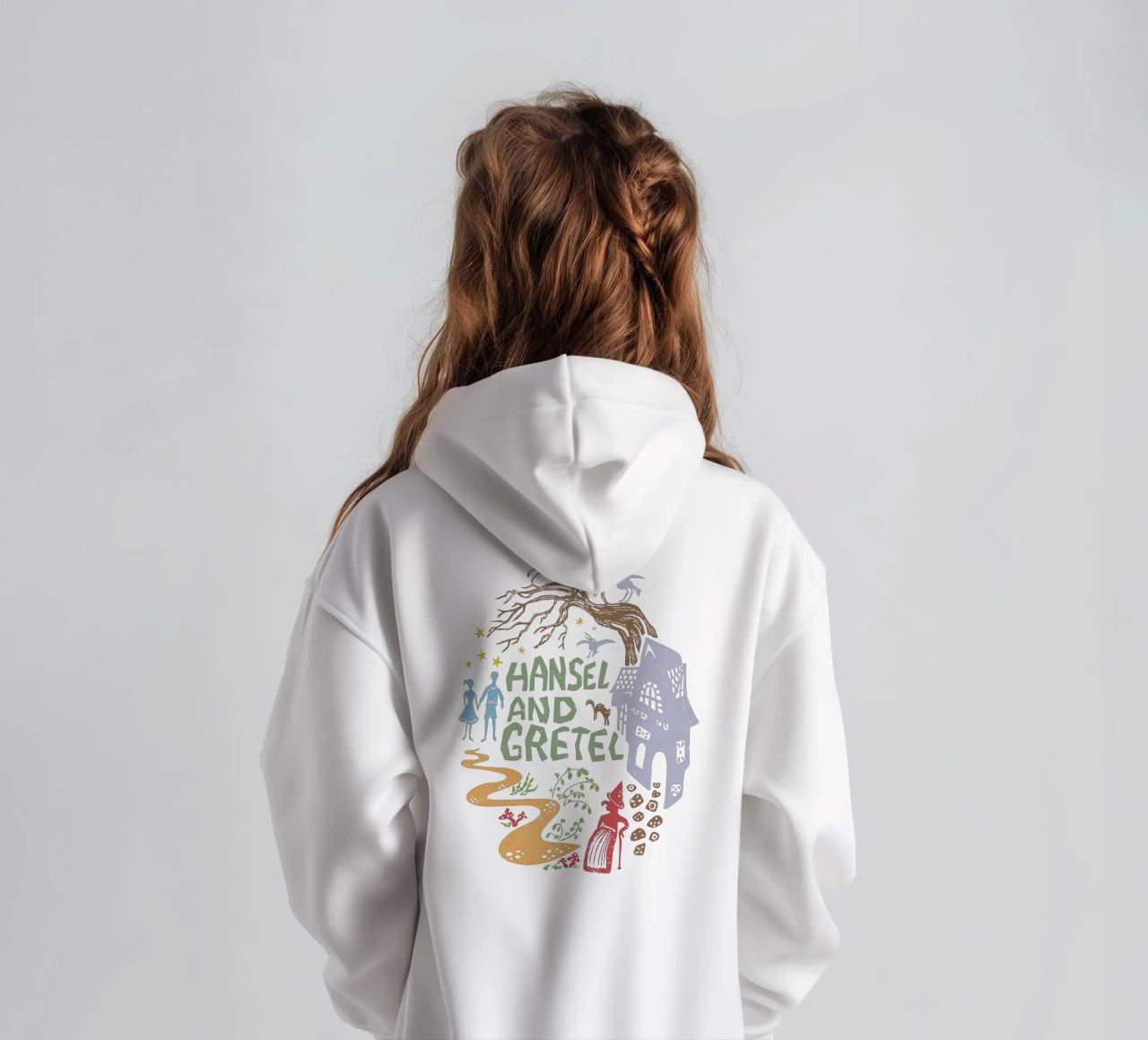 Illustratie van het sprookje "Hans en Grietje kinder hoodie van DYDesign