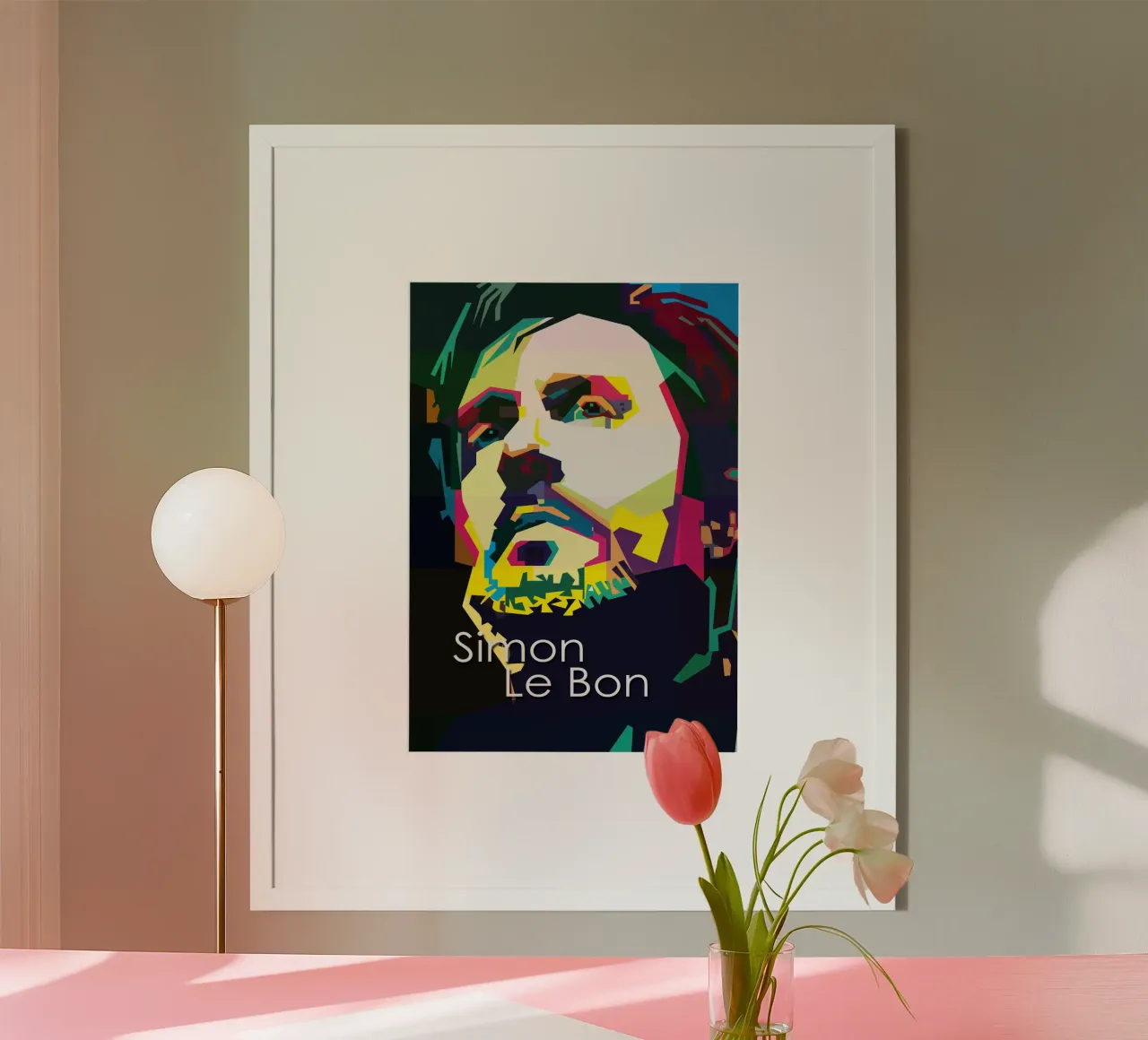 Simon Le Bon Brisith Cantante WPAP Trending Now poster con telaio in alluminio da Artkreator