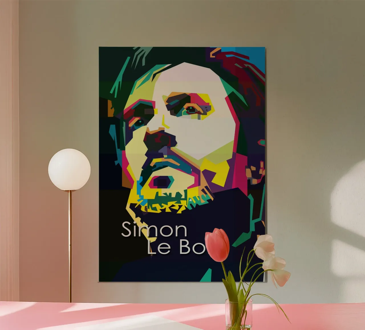 Simon Le Bon Brisith Cantante WPAP Trending Now poster con telaio in alluminio da Artkreator