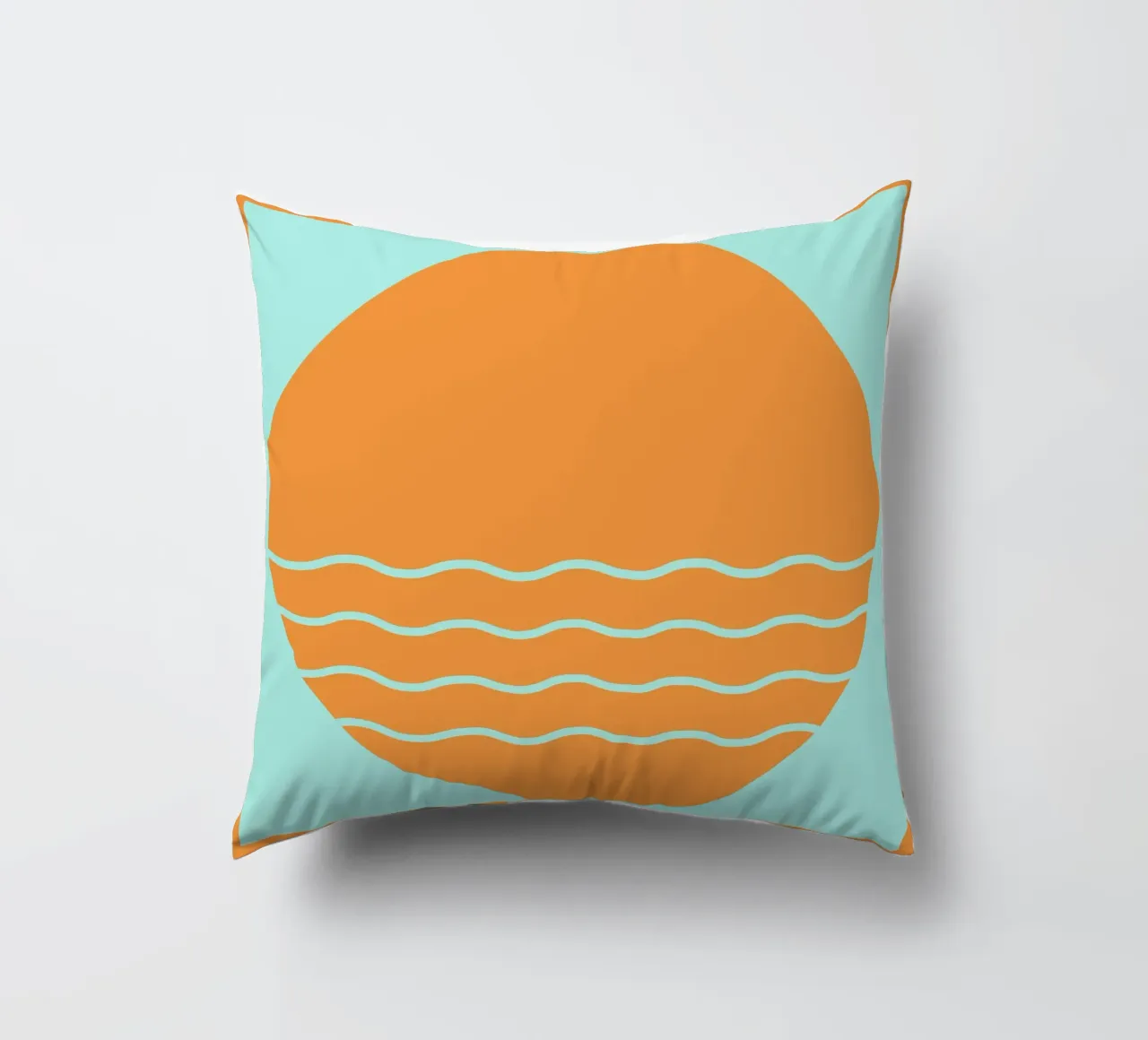 Boho Sunset Waves | Abstract Retro Art - II cuscino da Une Affaire de Filles