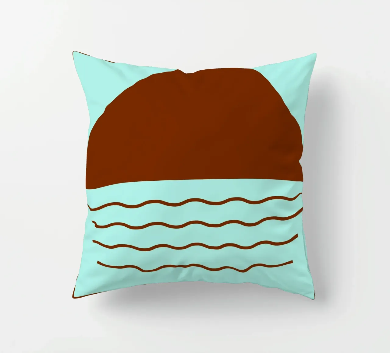Boho Sunset Waves | Abstract Retro Art - II cuscino da Une Affaire de Filles