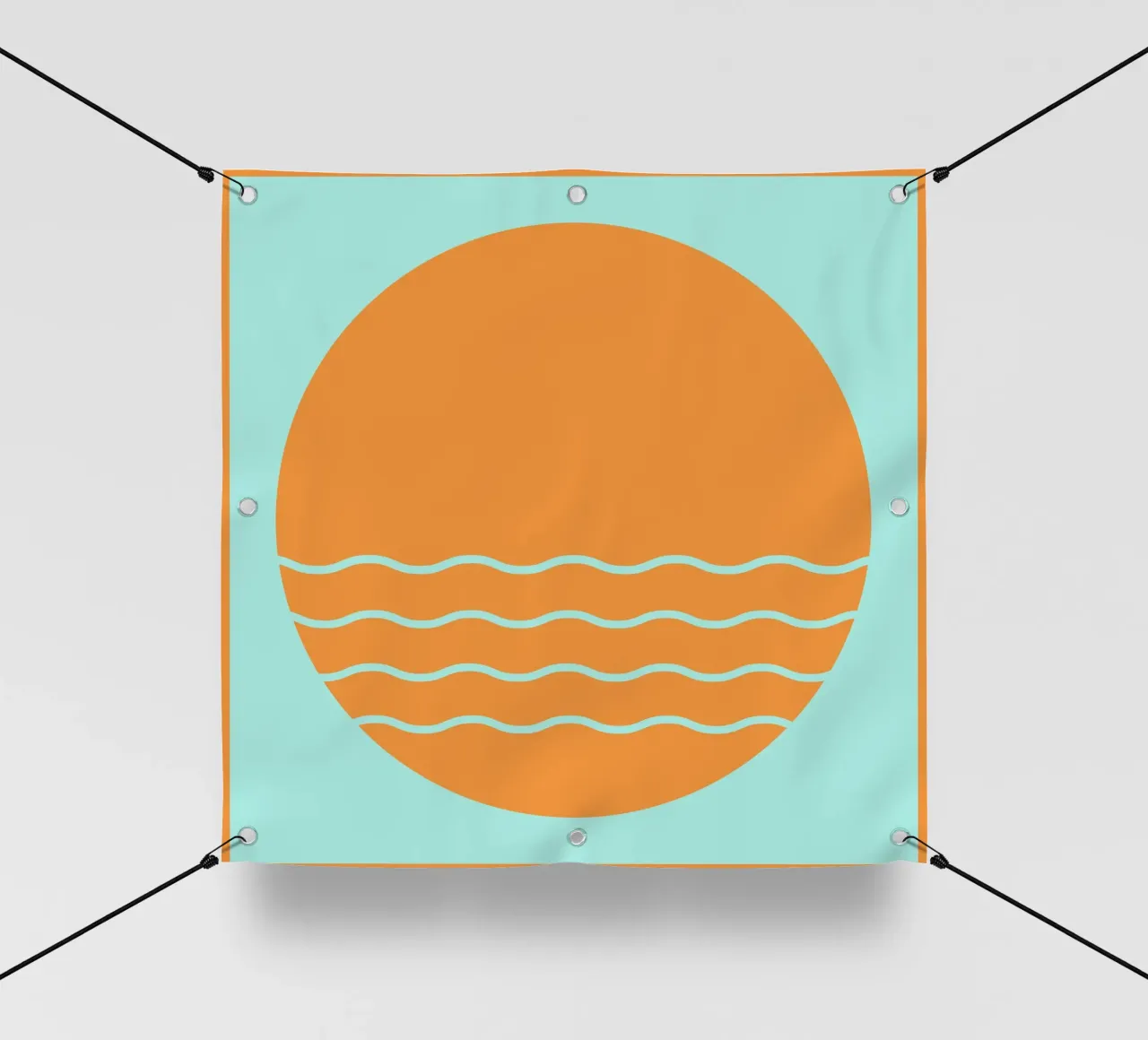 Boho Sunset Waves | Abstract Retro Art - II telo in pvc da Une Affaire de Filles