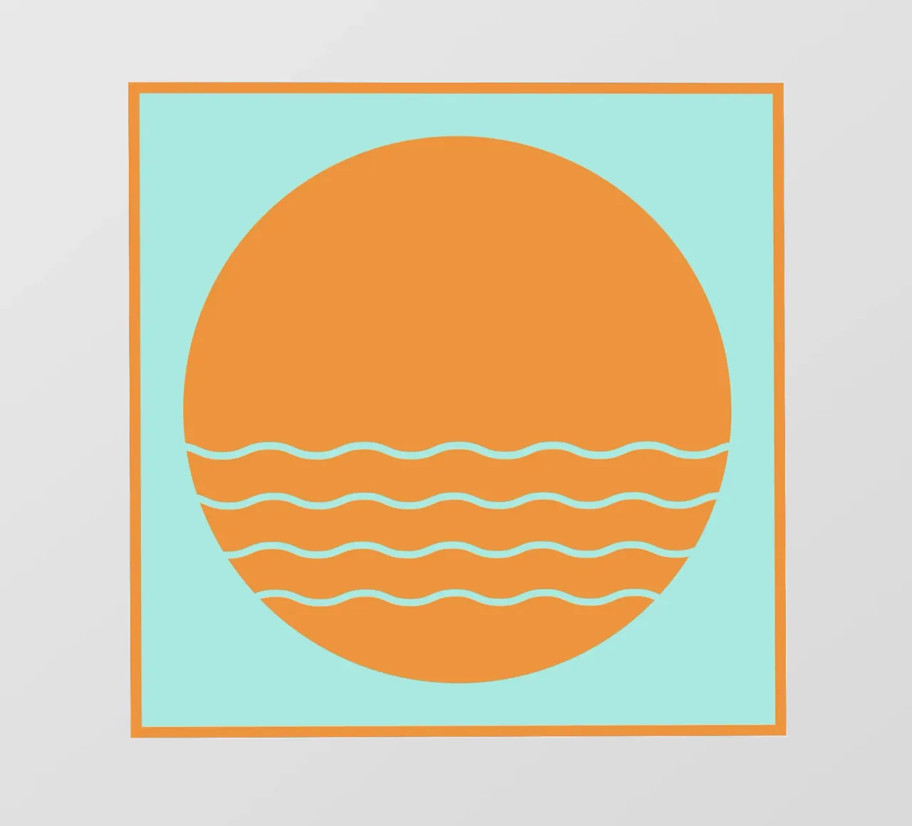 Boho Sunset Waves | Abstract Retro Art - II telo in pvc da Une Affaire de Filles