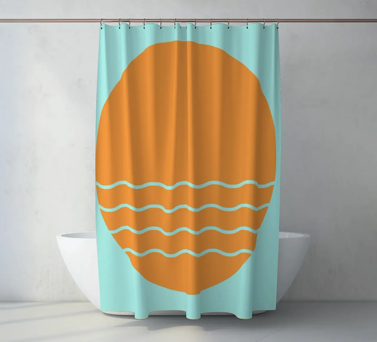 Boho Sunset Waves | Abstract Retro Art - II tenda da doccia da Une Affaire de Filles