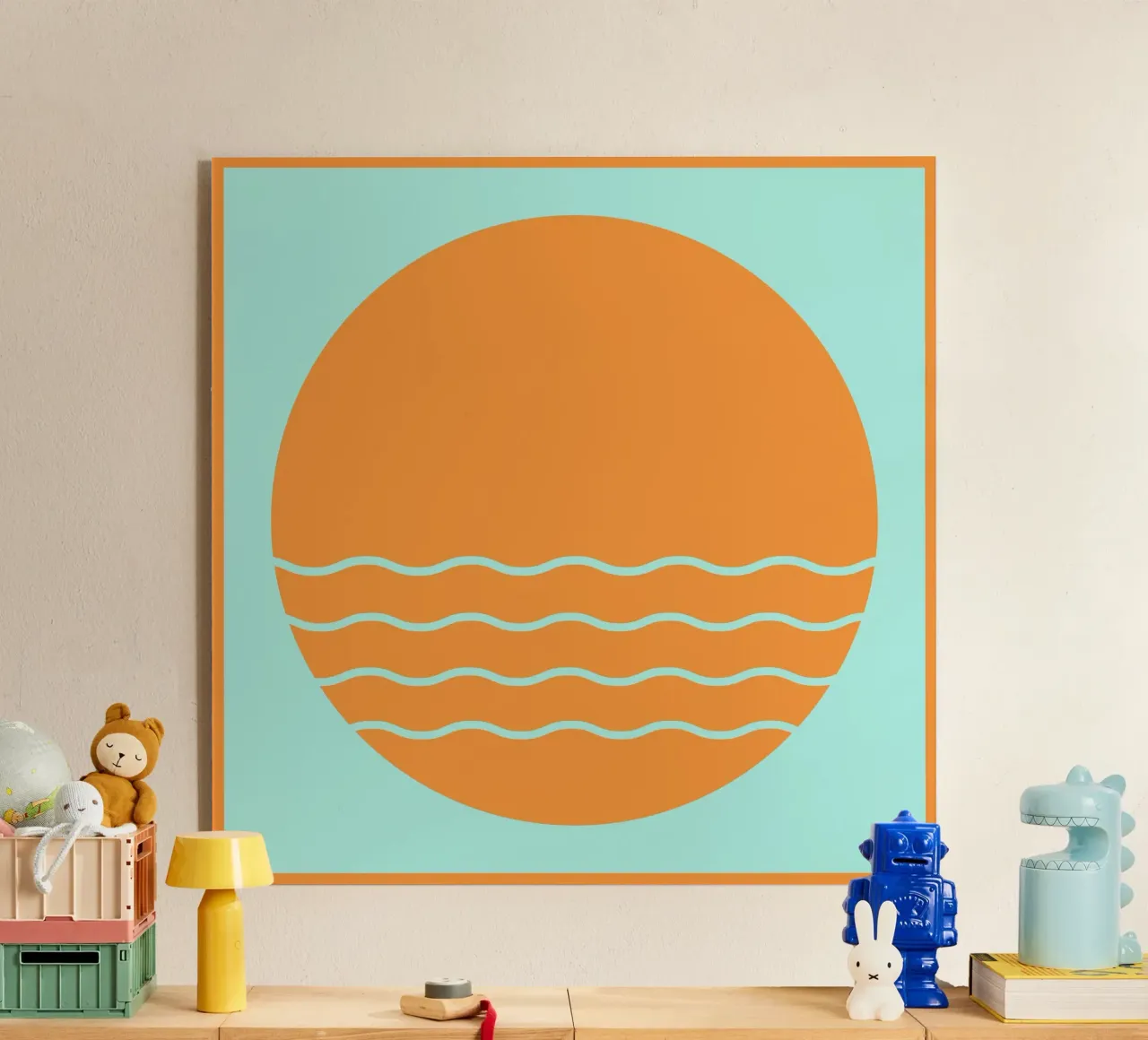 Boho Sunset Waves | Abstract Retro Art - II plexiglass da Une Affaire de Filles