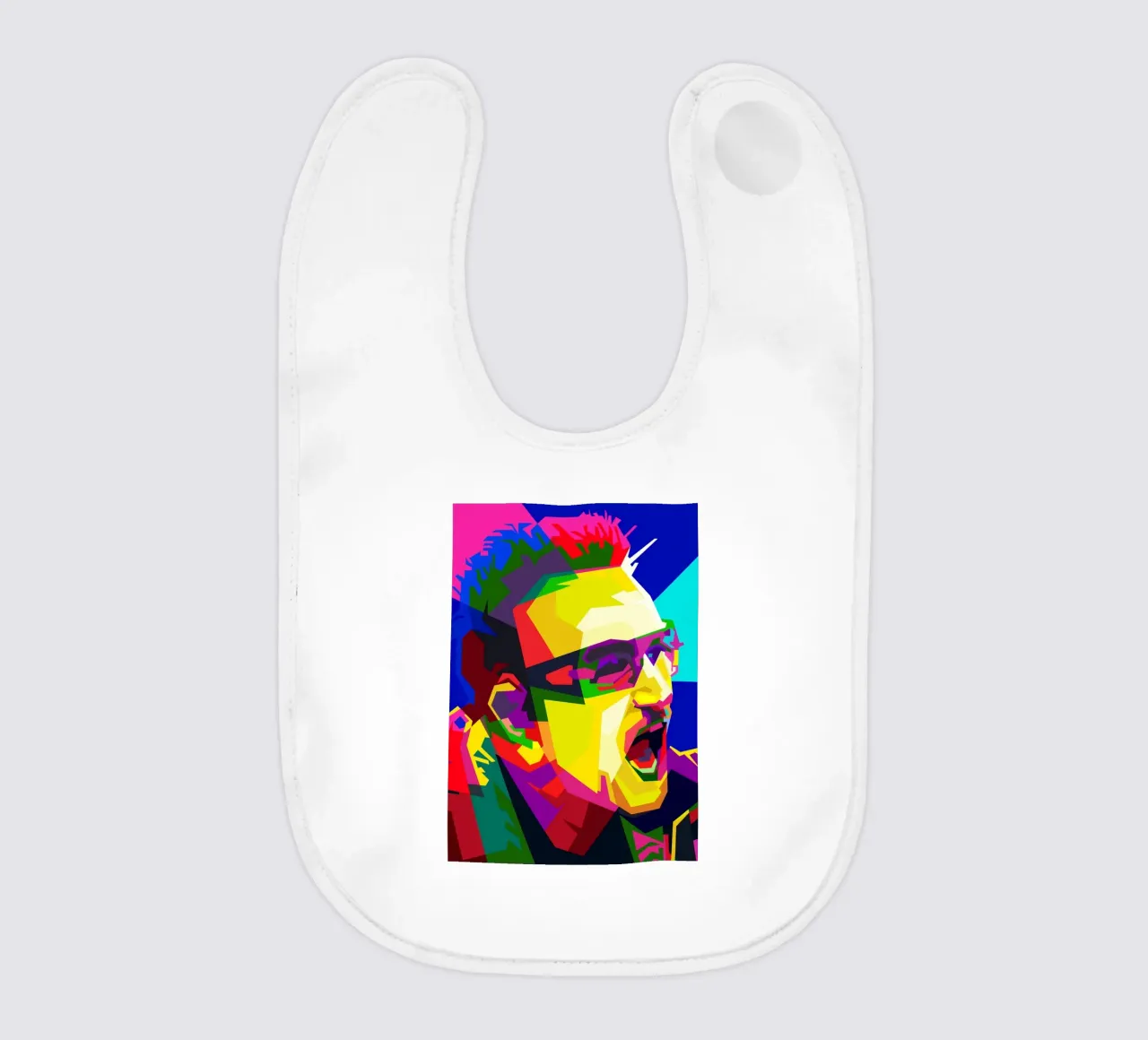 Bono Irish Rock Singer WPAP Trending Now baby bib by Artkreator