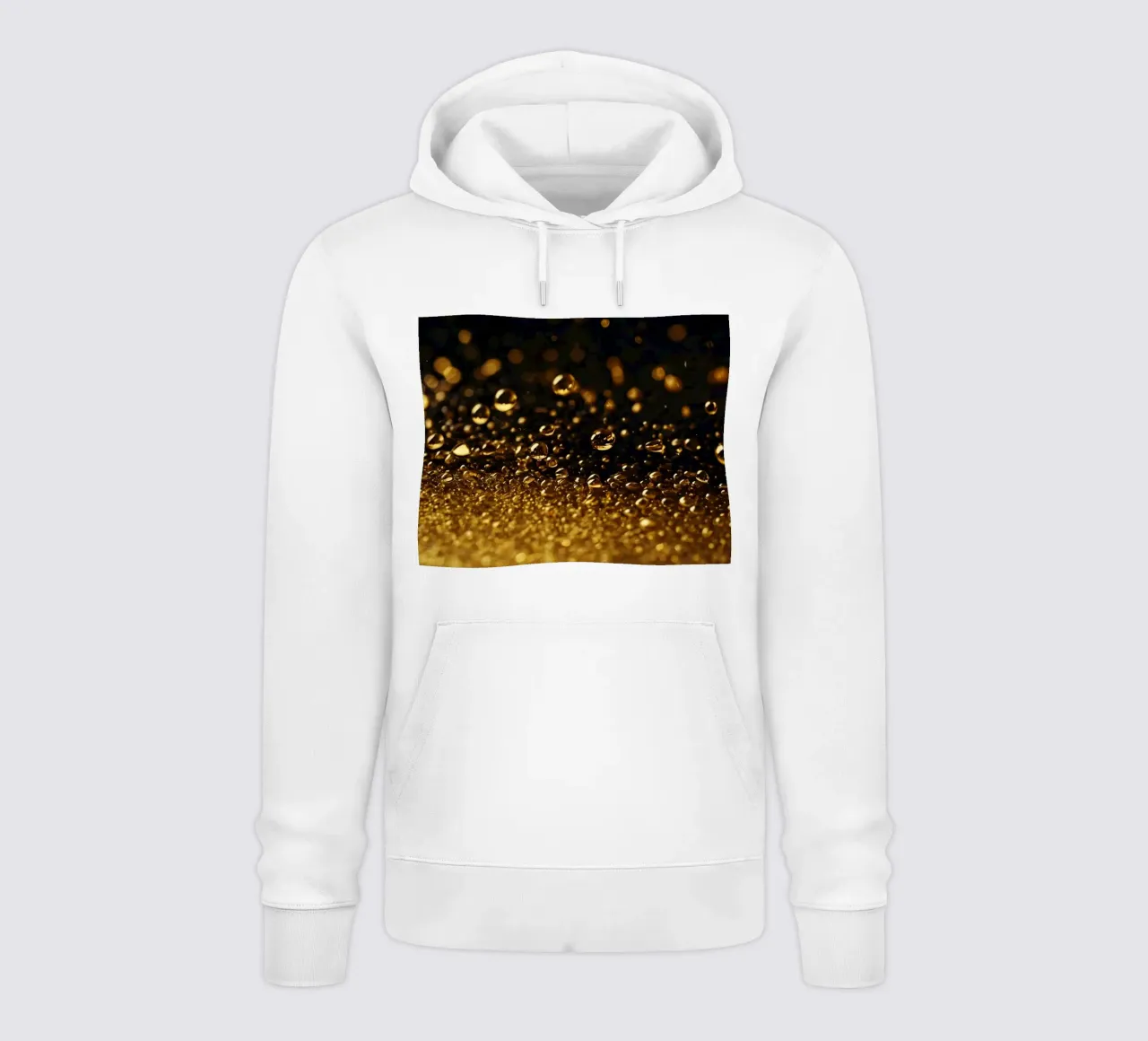Gocce d'oro brillano su una superficie scura con un bokeh ipnotico felpa con cappuccio da DesignDoodle
