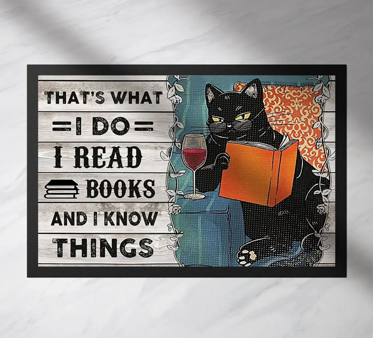 Ecco cosa faccio: leggo i libri e so le cose zerbino da Aaronshop