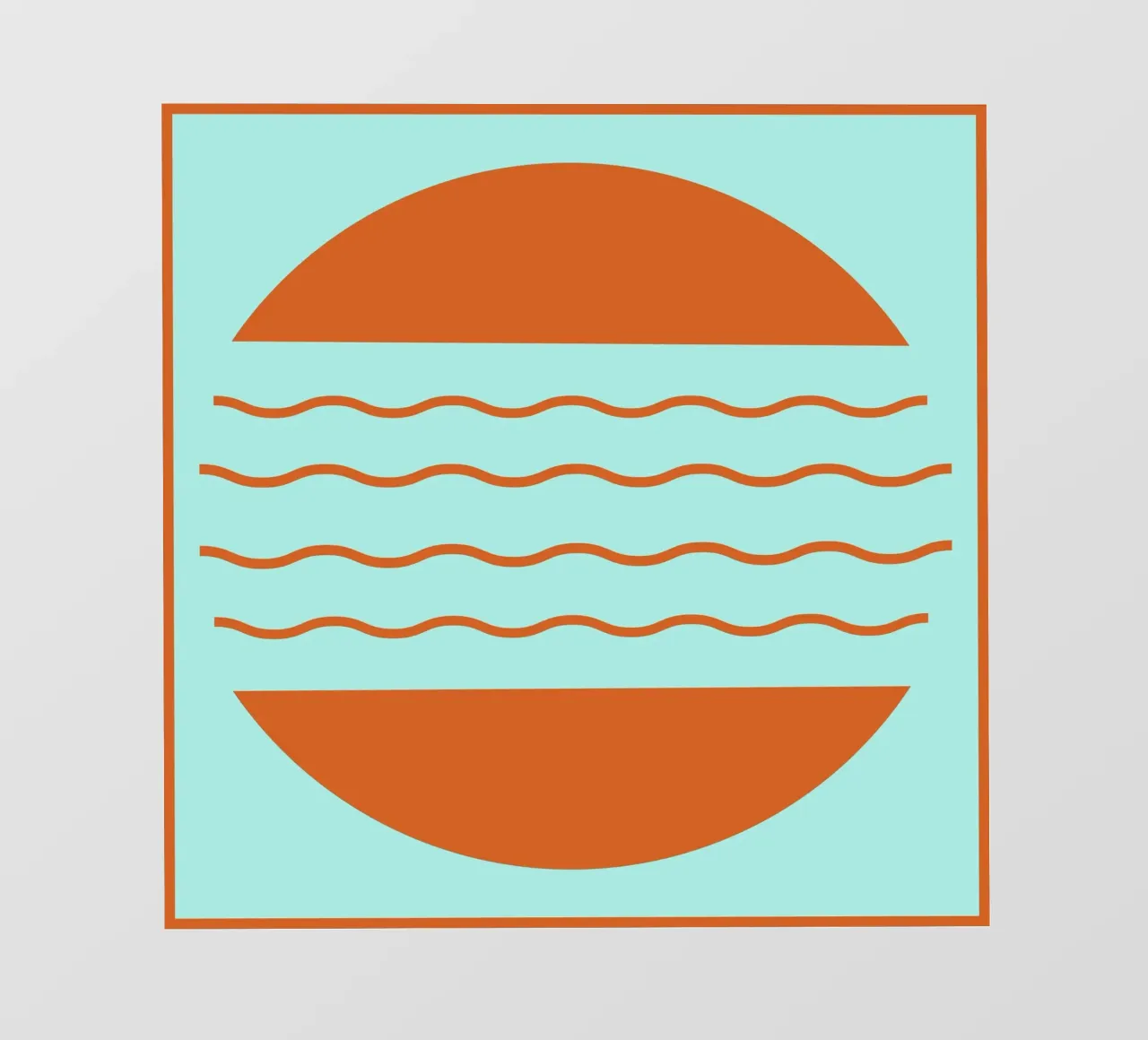 Boho Sunset Waves | Abstract Retro Art telo in pvc da Une Affaire de Filles