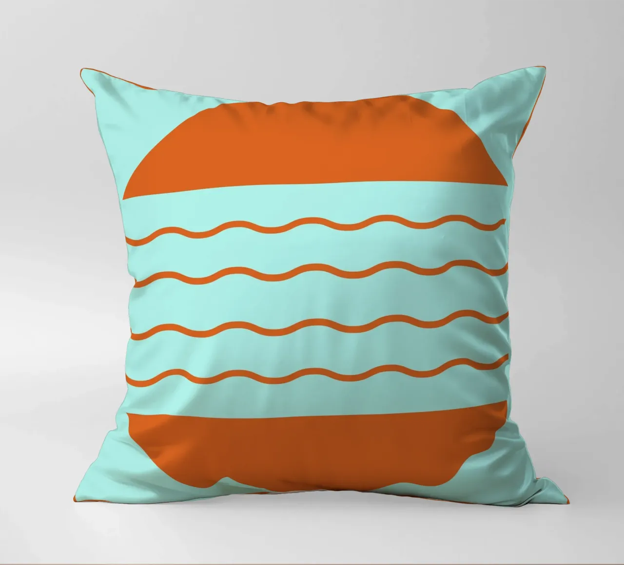 Boho Sunset Waves | Abstract Retro Art cuscino da Une Affaire de Filles