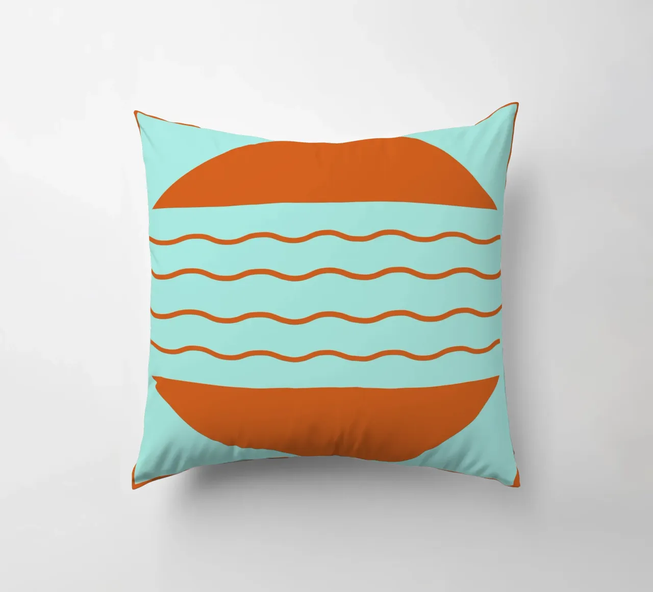 Boho Sunset Waves | Abstract Retro Art cuscino da Une Affaire de Filles