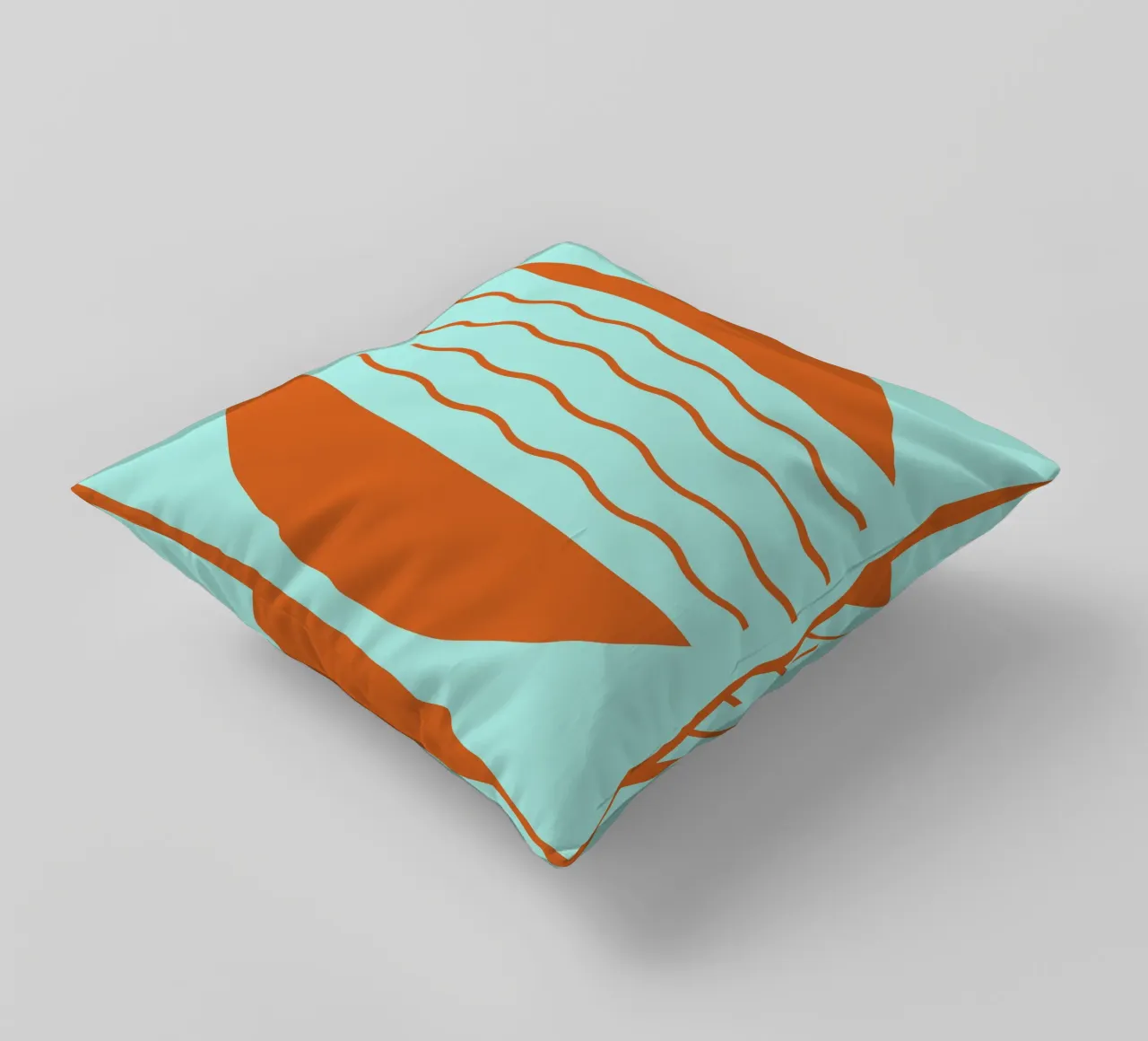 Boho Sunset Waves | Abstract Retro Art cuscino da Une Affaire de Filles