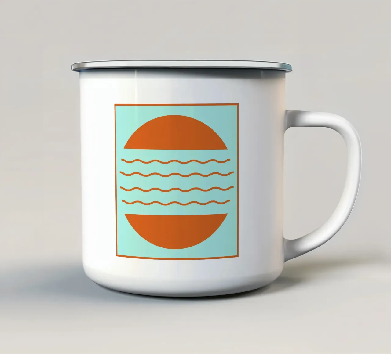 Boho Sunset Waves | Abstract Retro Art tazza in smalto da Une Affaire de Filles