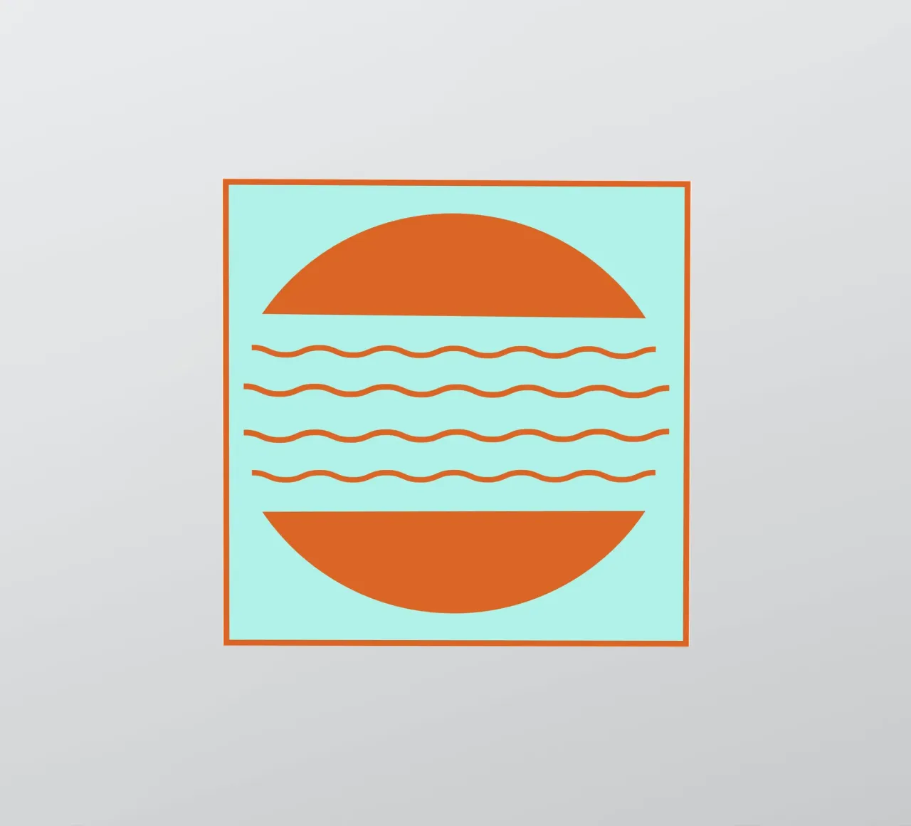 Boho Sunset Waves | Abstract Retro Art adesivo da Une Affaire de Filles