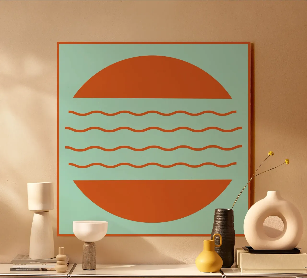 Boho Sunset Waves | Abstract Retro Art plexiglass da Une Affaire de Filles
