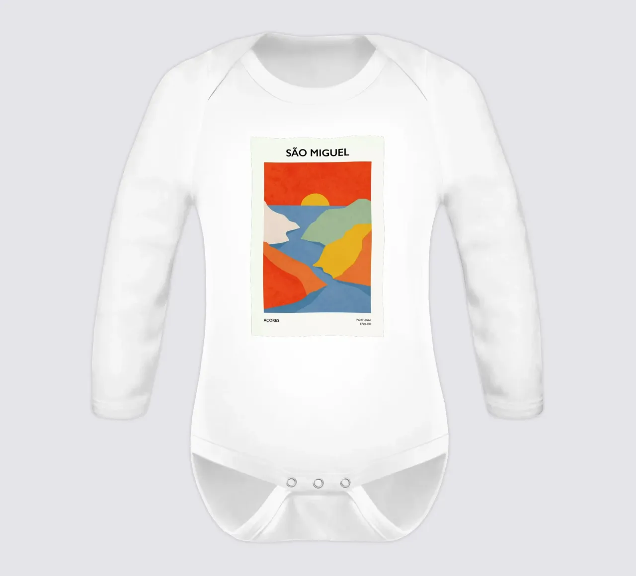 São Miguel I long-sleeve baby romper by Pure