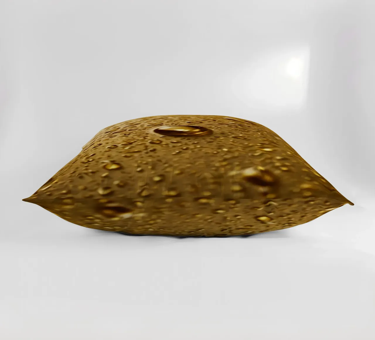 Primo piano di gocce d'acqua su una superficie d'oro cuscino da DesignDoodle