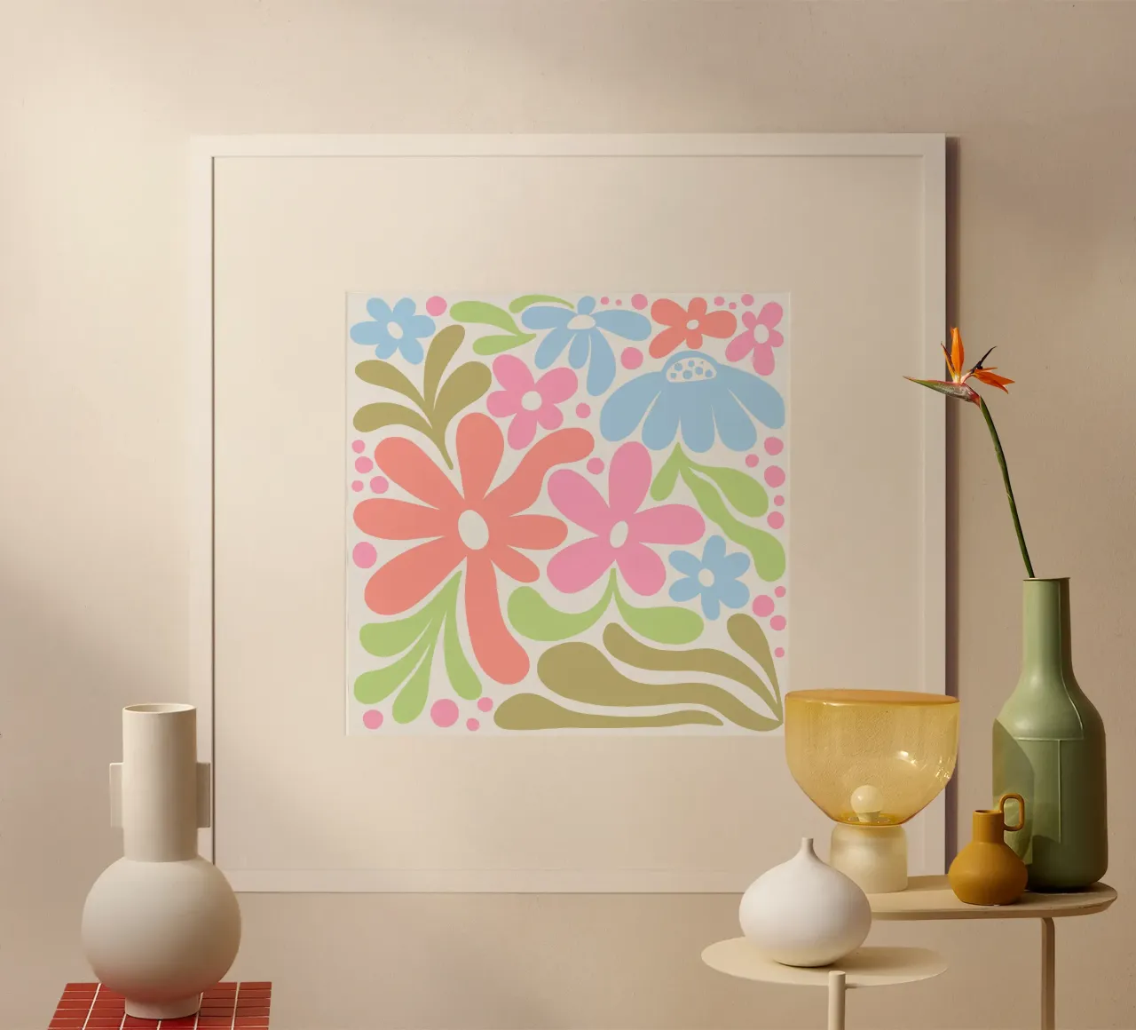 Margherite di Matisse poster con telaio in alluminio da Happy Littles