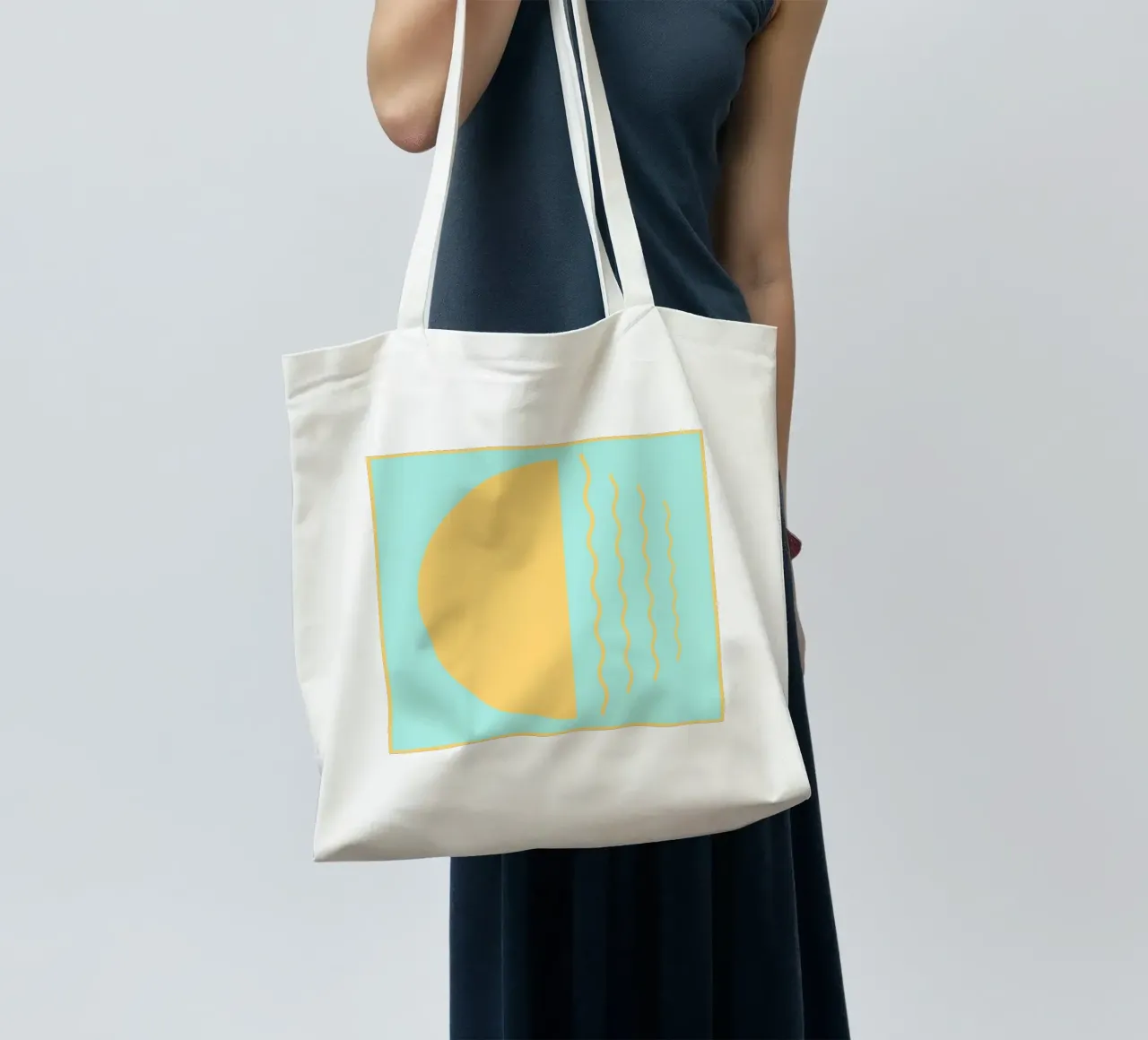 Boho Sunset Waves | Abstract Retro Art - IV borsa in juta da Une Affaire de Filles