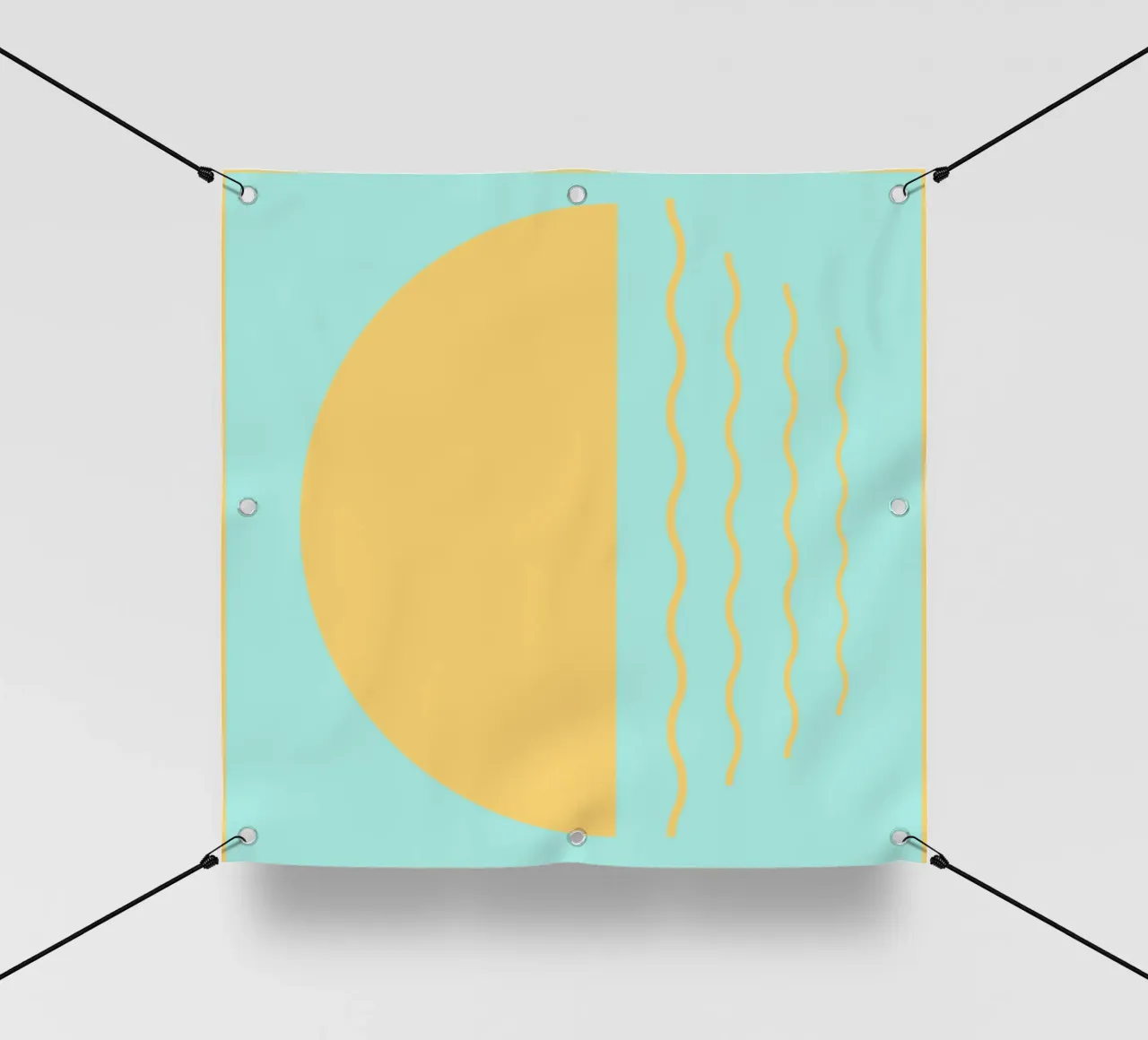 Boho Sunset Waves | Abstract Retro Art - IV telo in pvc da Une Affaire de Filles