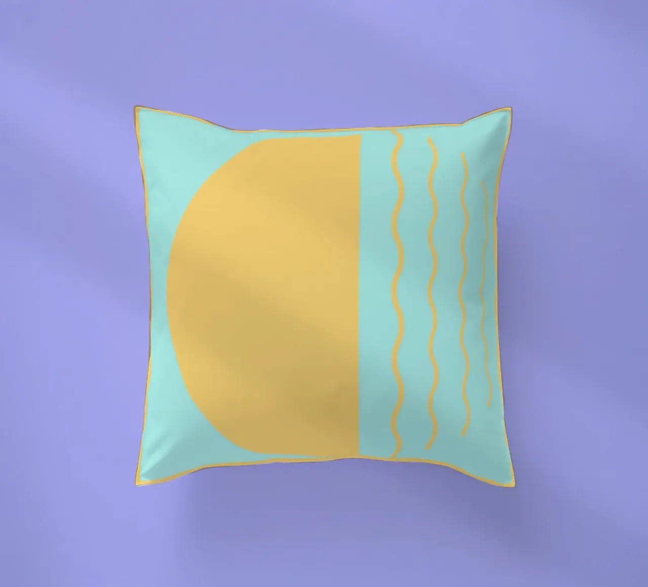 Boho Sunset Waves | Abstract Retro Art - IV cuscino da Une Affaire de Filles